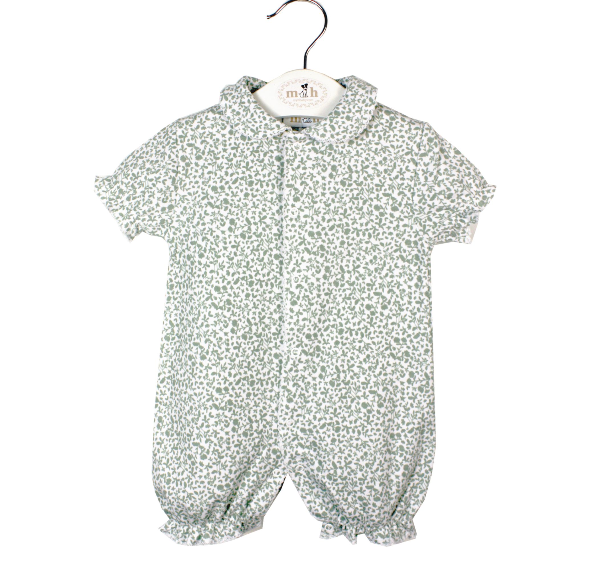 Pijama corto con hojitas verdes