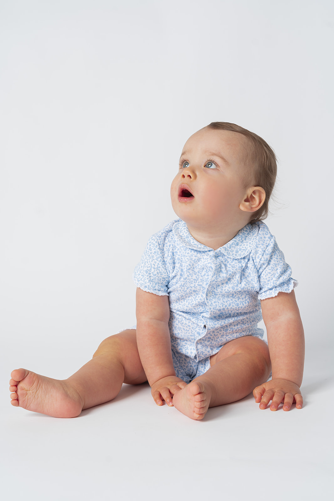 Pijama corto con hojitas azules