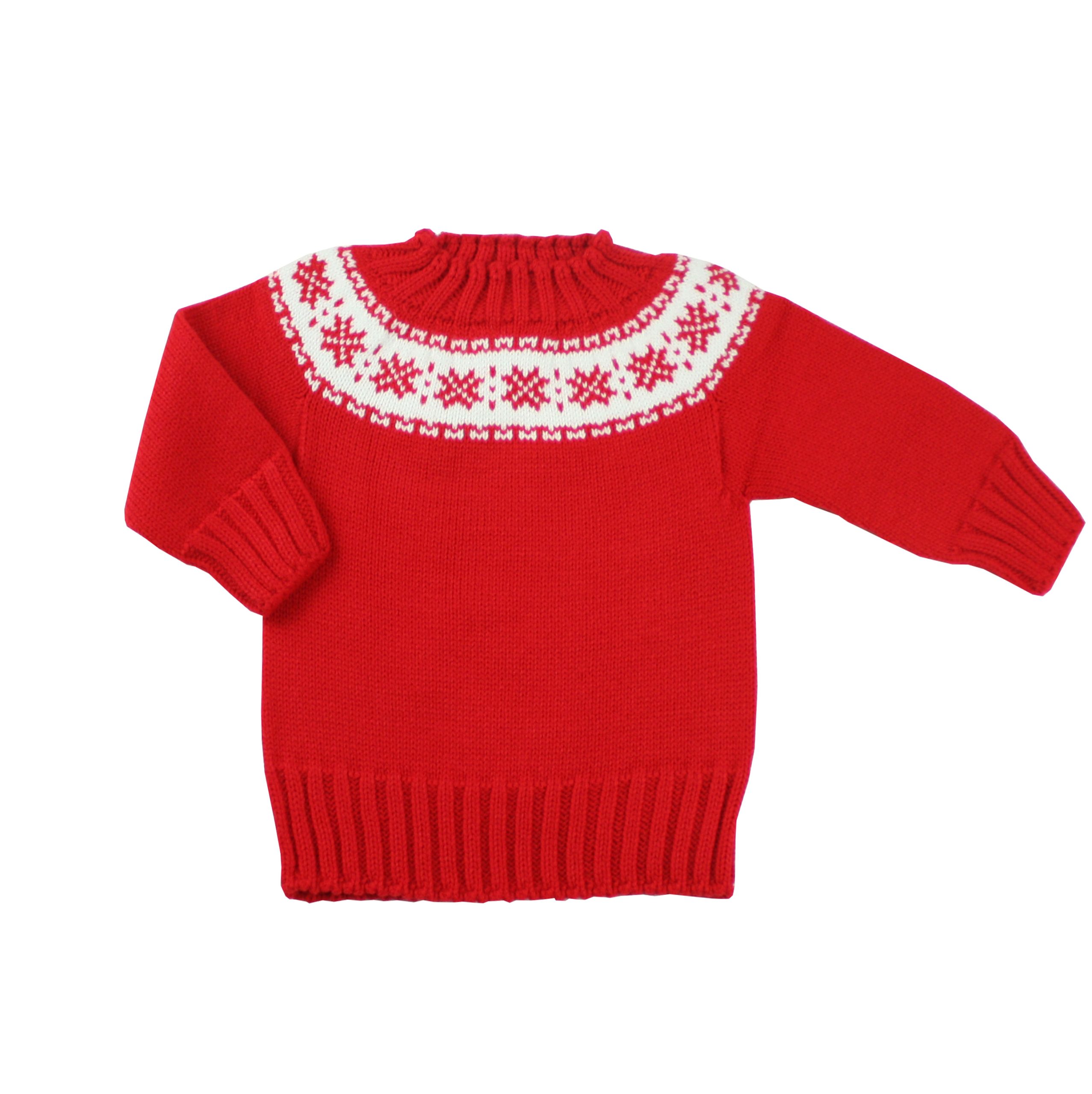 Jersey rojo con greca blanca