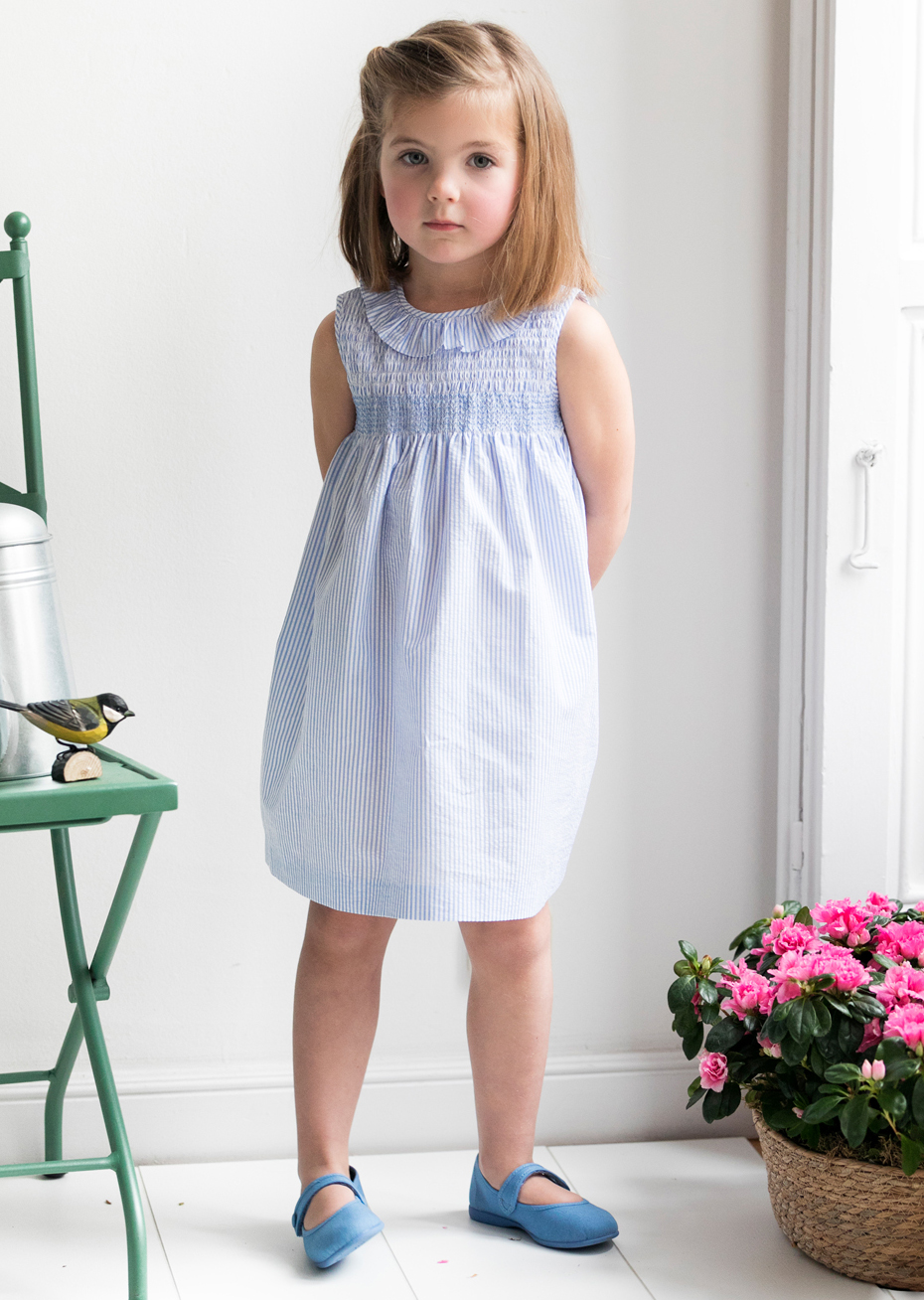 Vestido París rayas azules