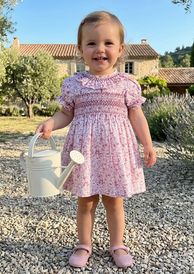 Jesusito Elsa estampado bloom mini rosa