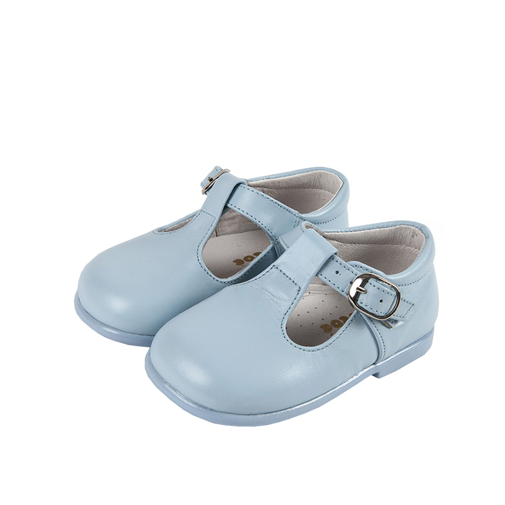 Zapato piel pepito celeste