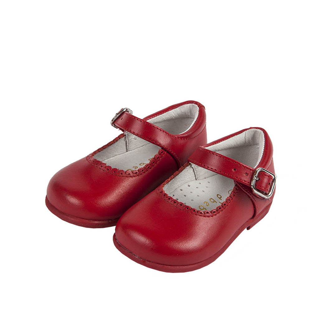 Zapato piel mercedita rojo