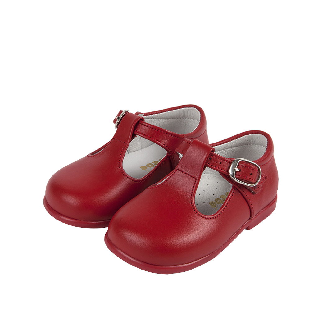 Zapato piel pepito rojo