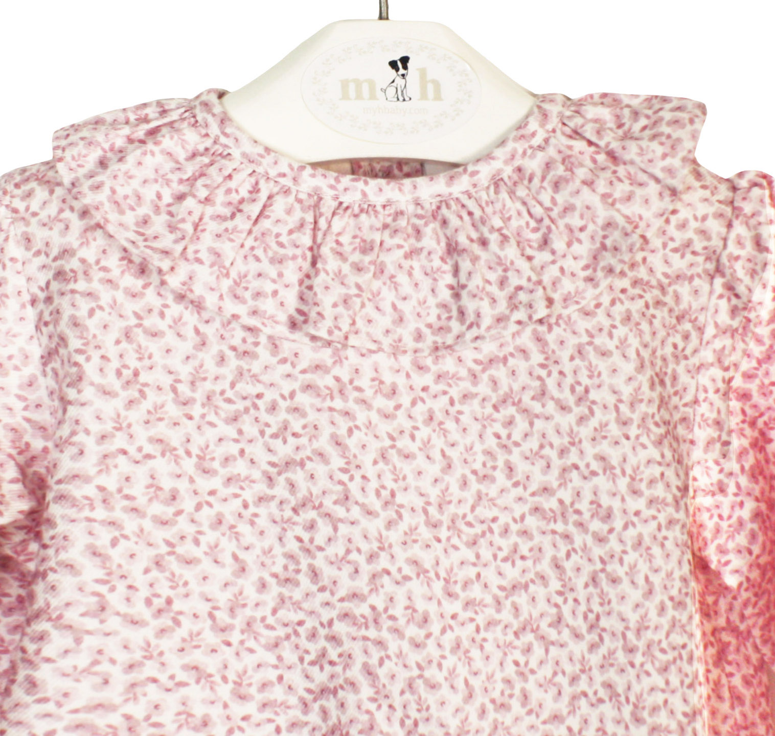 Blusa volante mini flor rosa