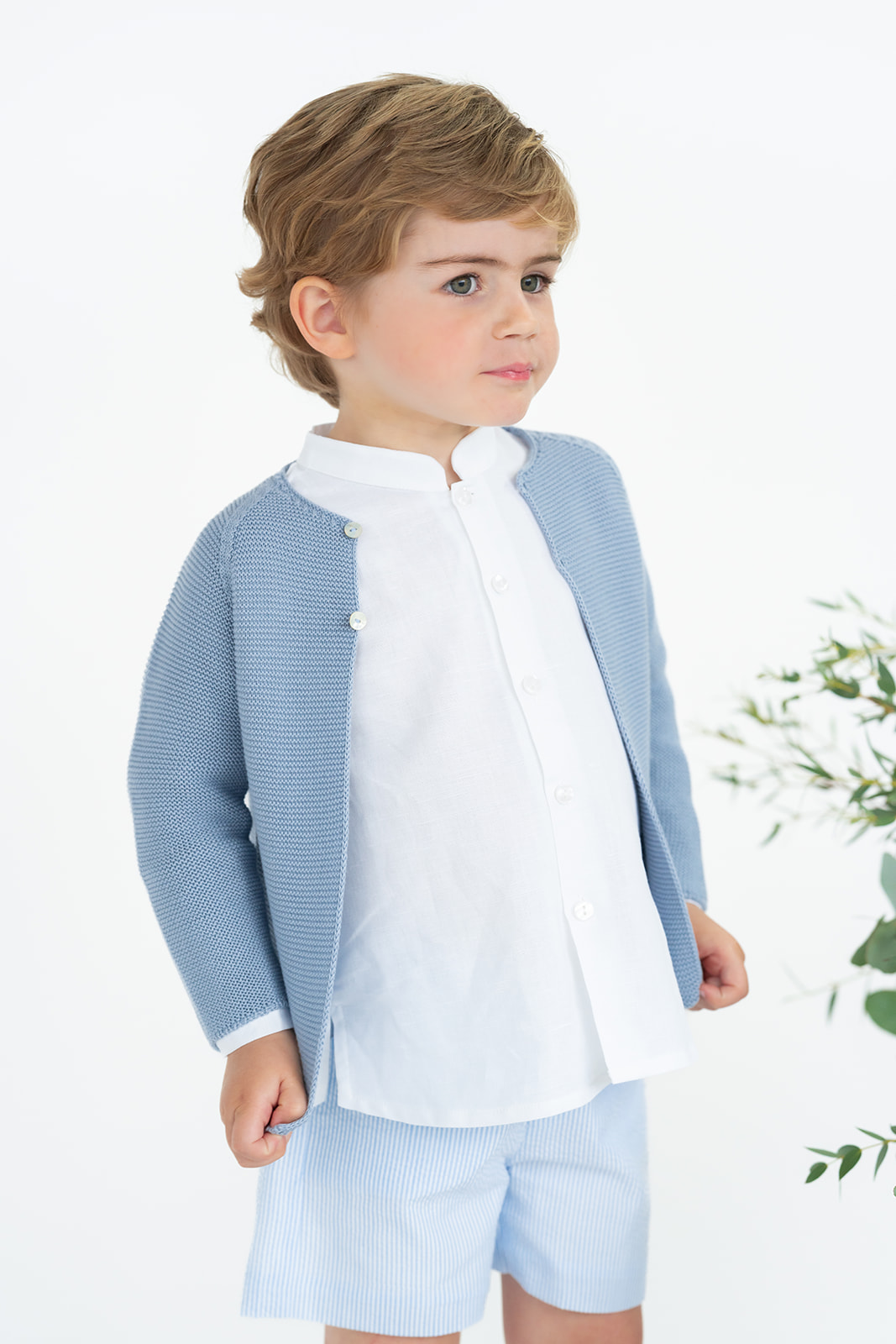 Bermuda niño rayas azules