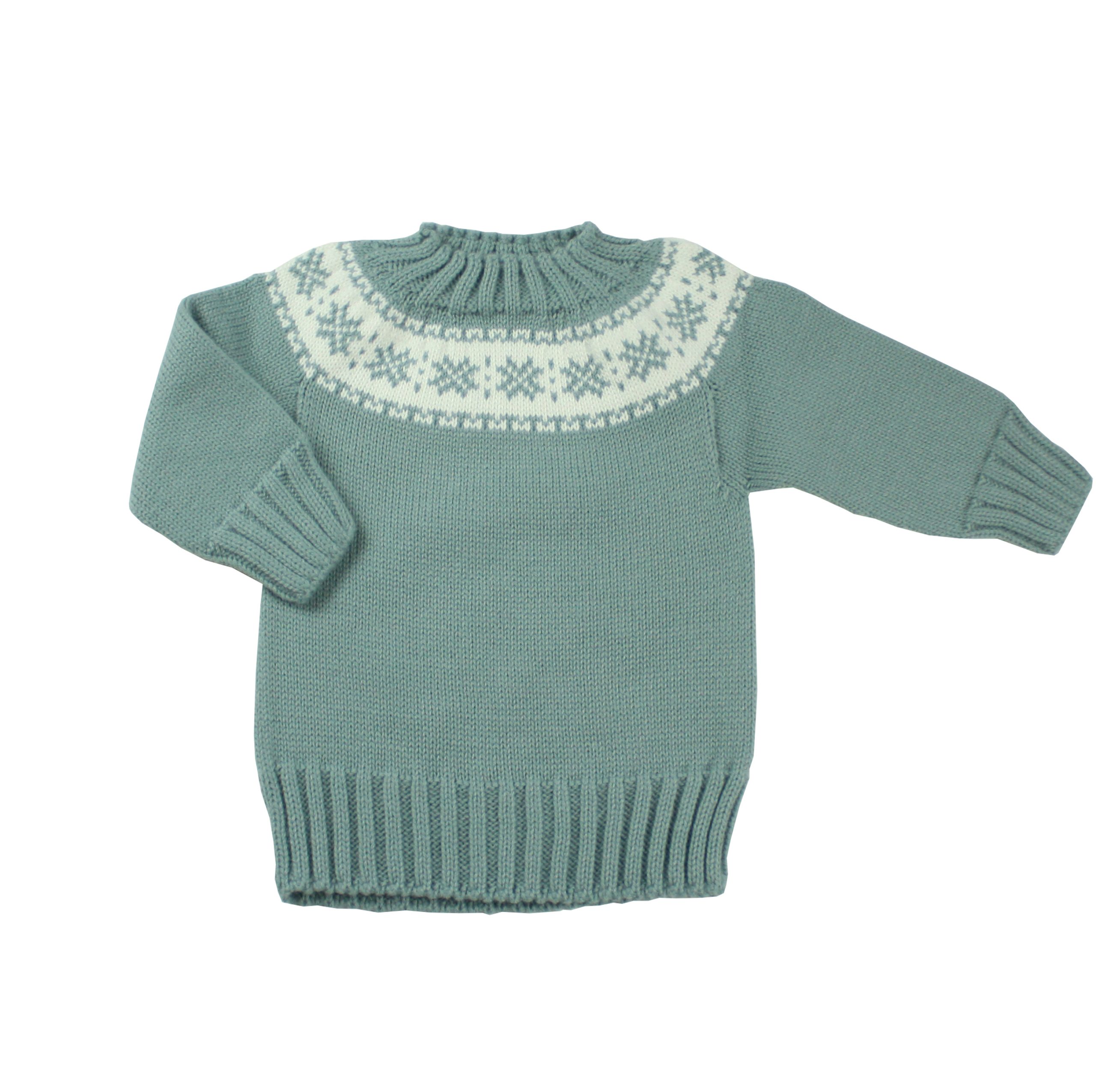 Jersey verde agua con greca blanca