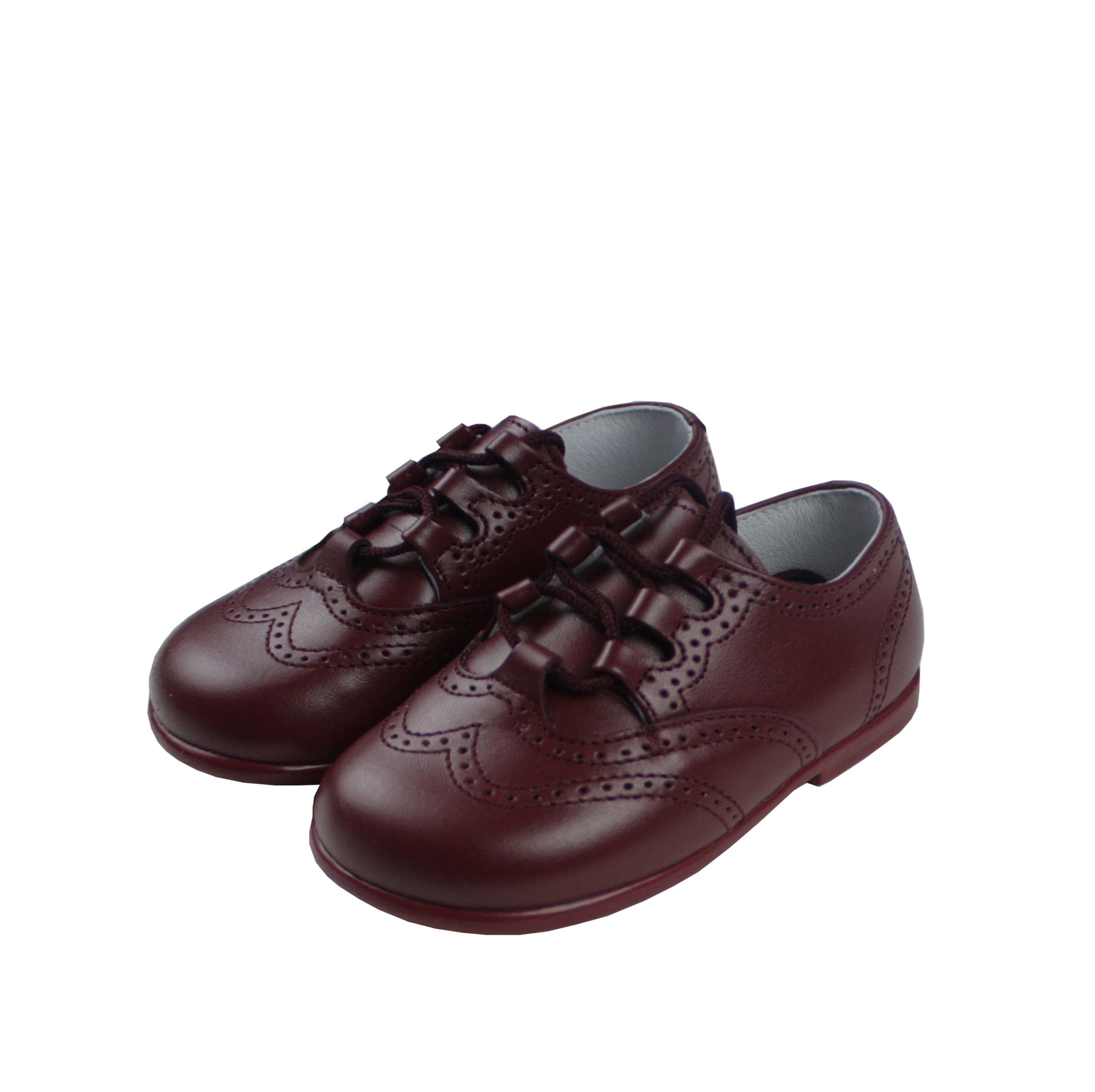 Zapato piel gales burdeos