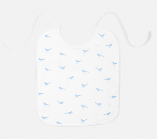 Babero grande pájaros azules
