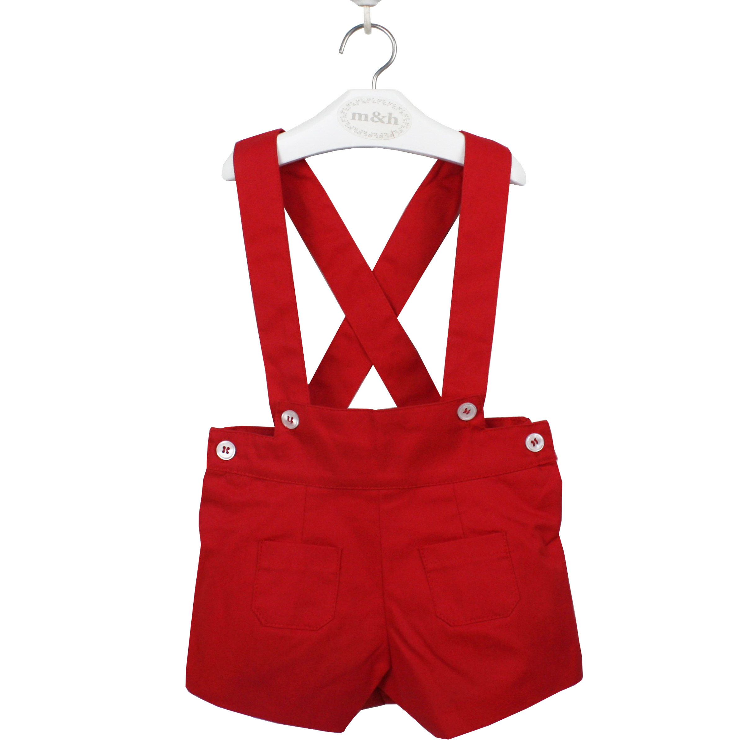 Bermuda con tirantes rojo