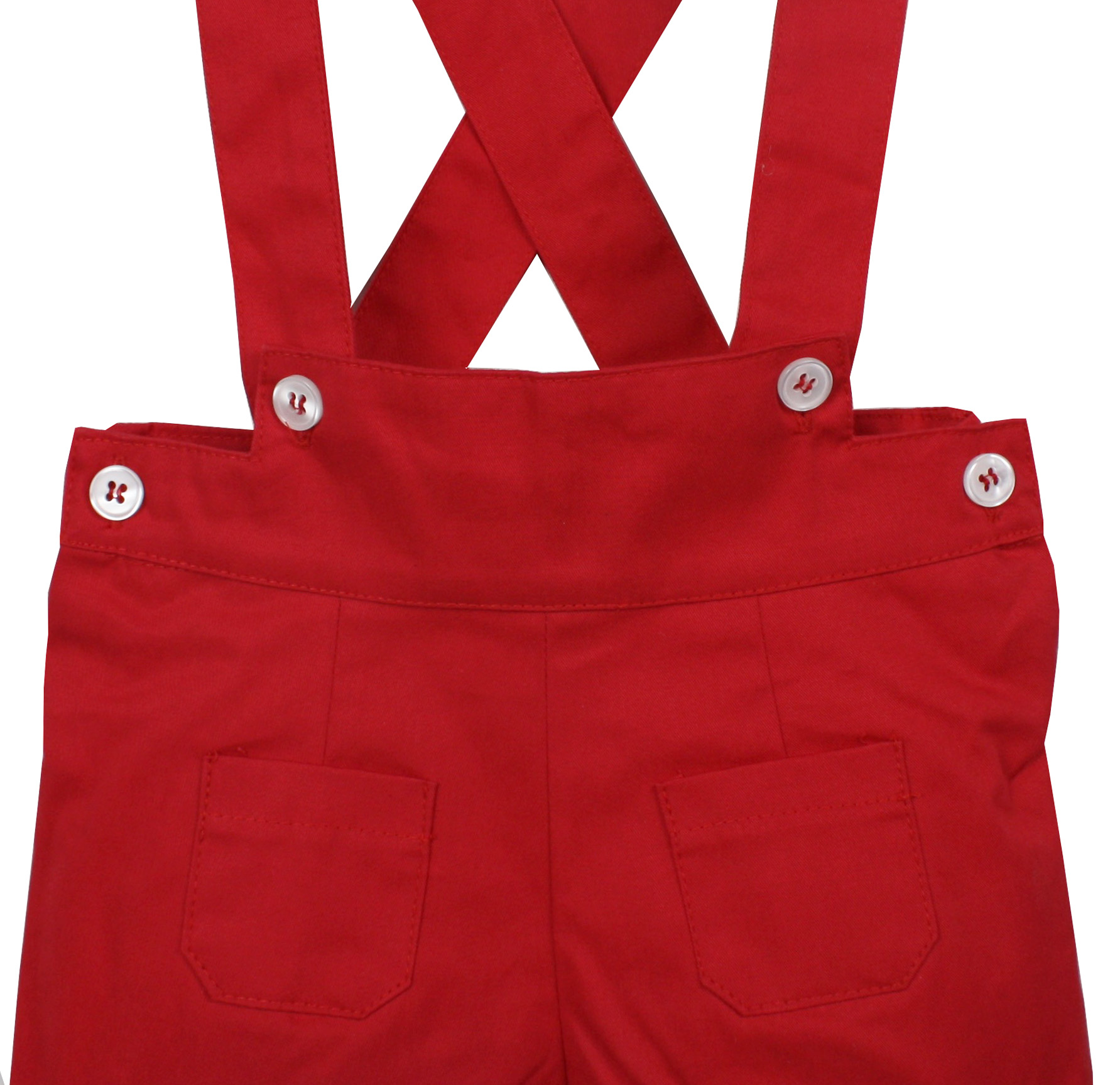 Bermuda con tirantes rojo