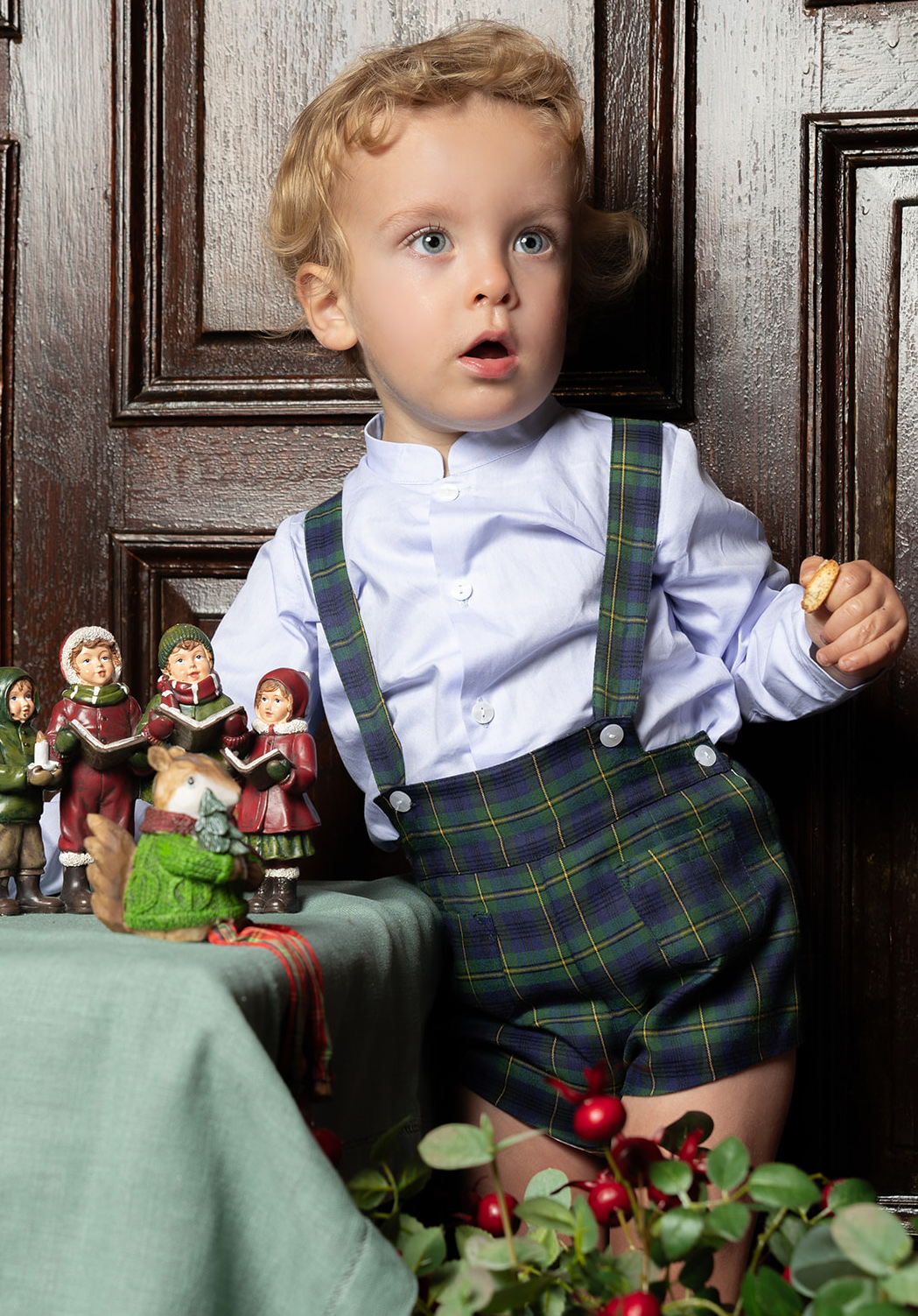 Bermuda tirante tartan verde