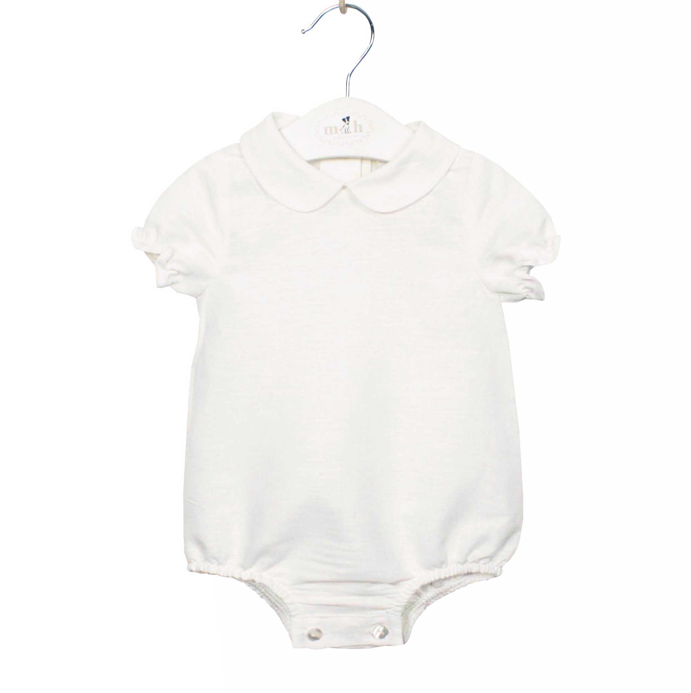 Body blusa cuello bobo manga corta lino blanco