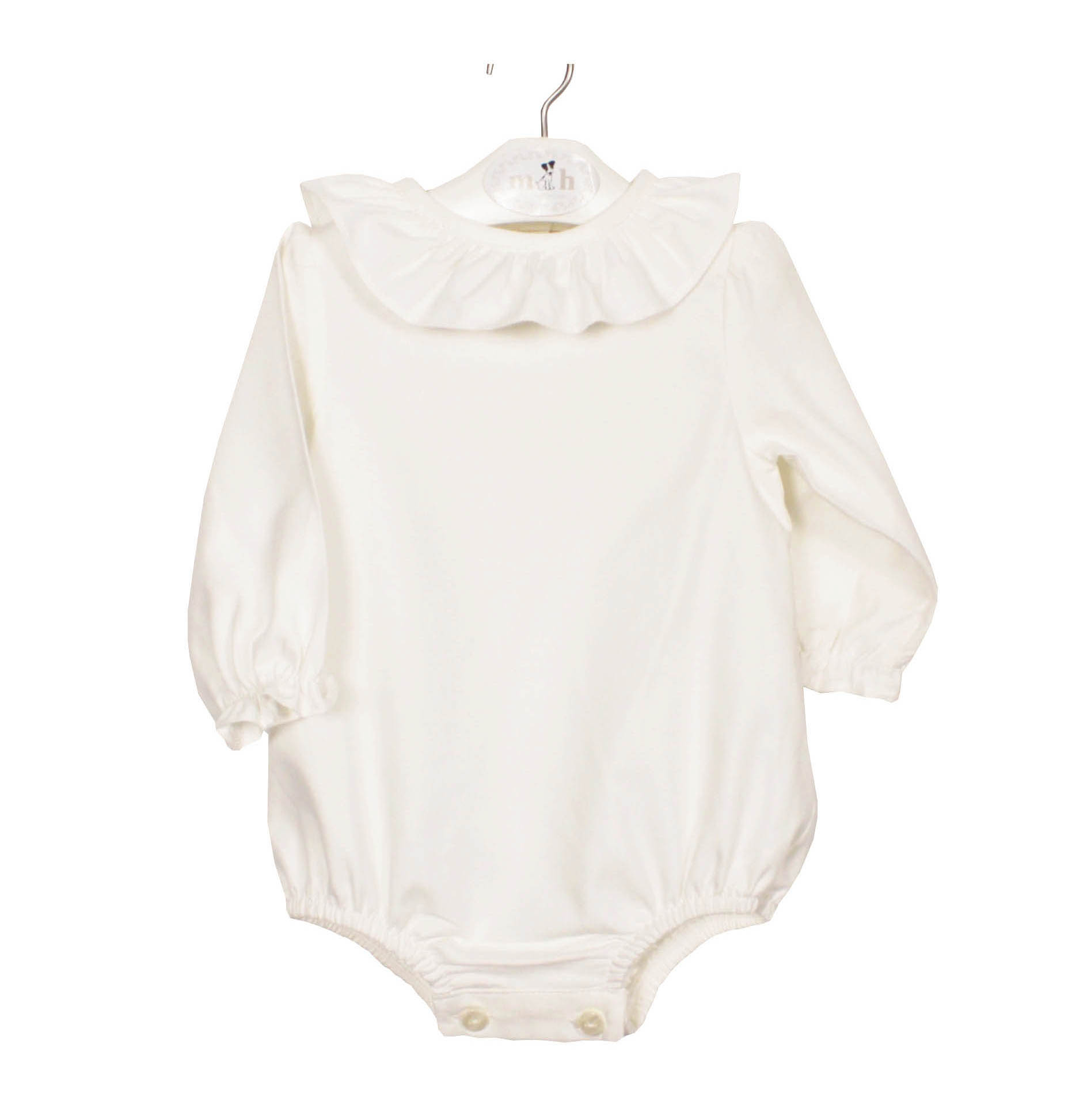 Body blusa volante manga larga crudo