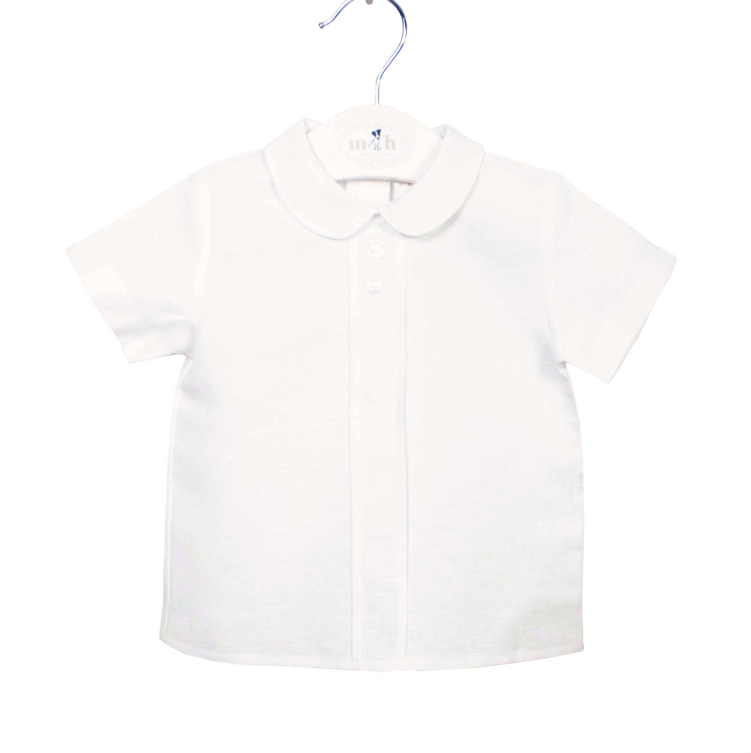 Blusa dos botones cuello bobo lino blanco