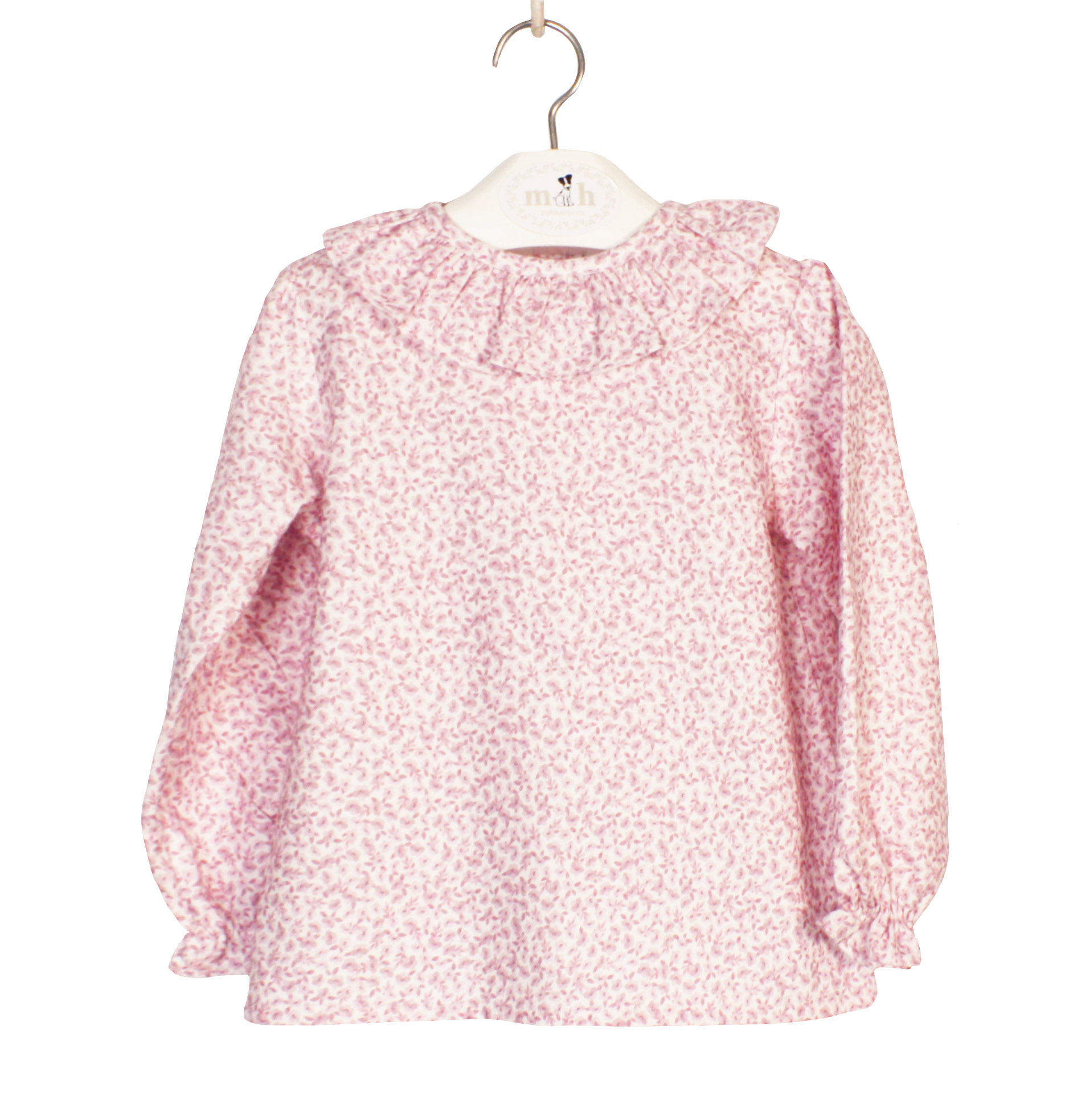 Blusa volante mini flor rosa