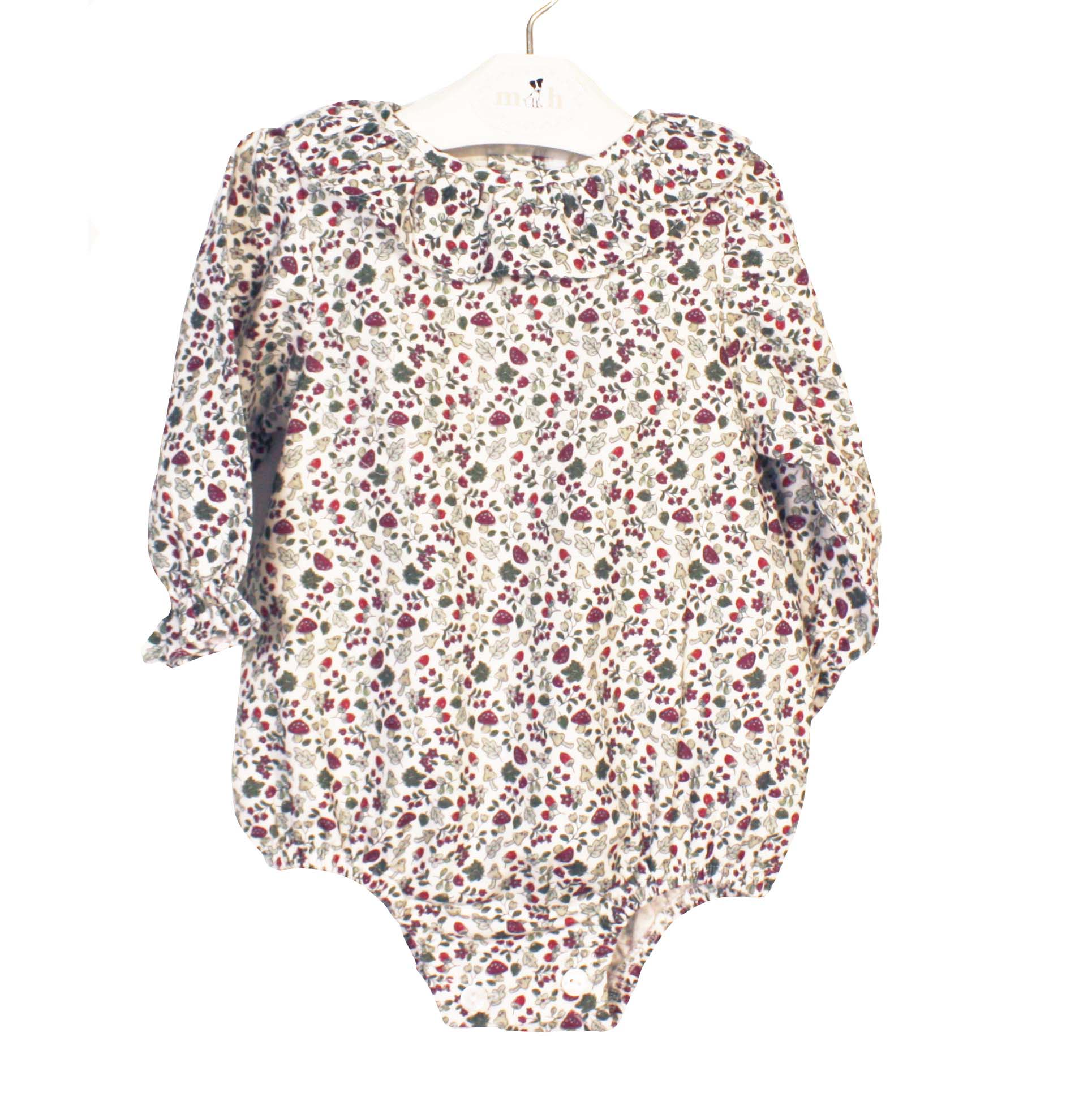Body blusa volante estampado navideño