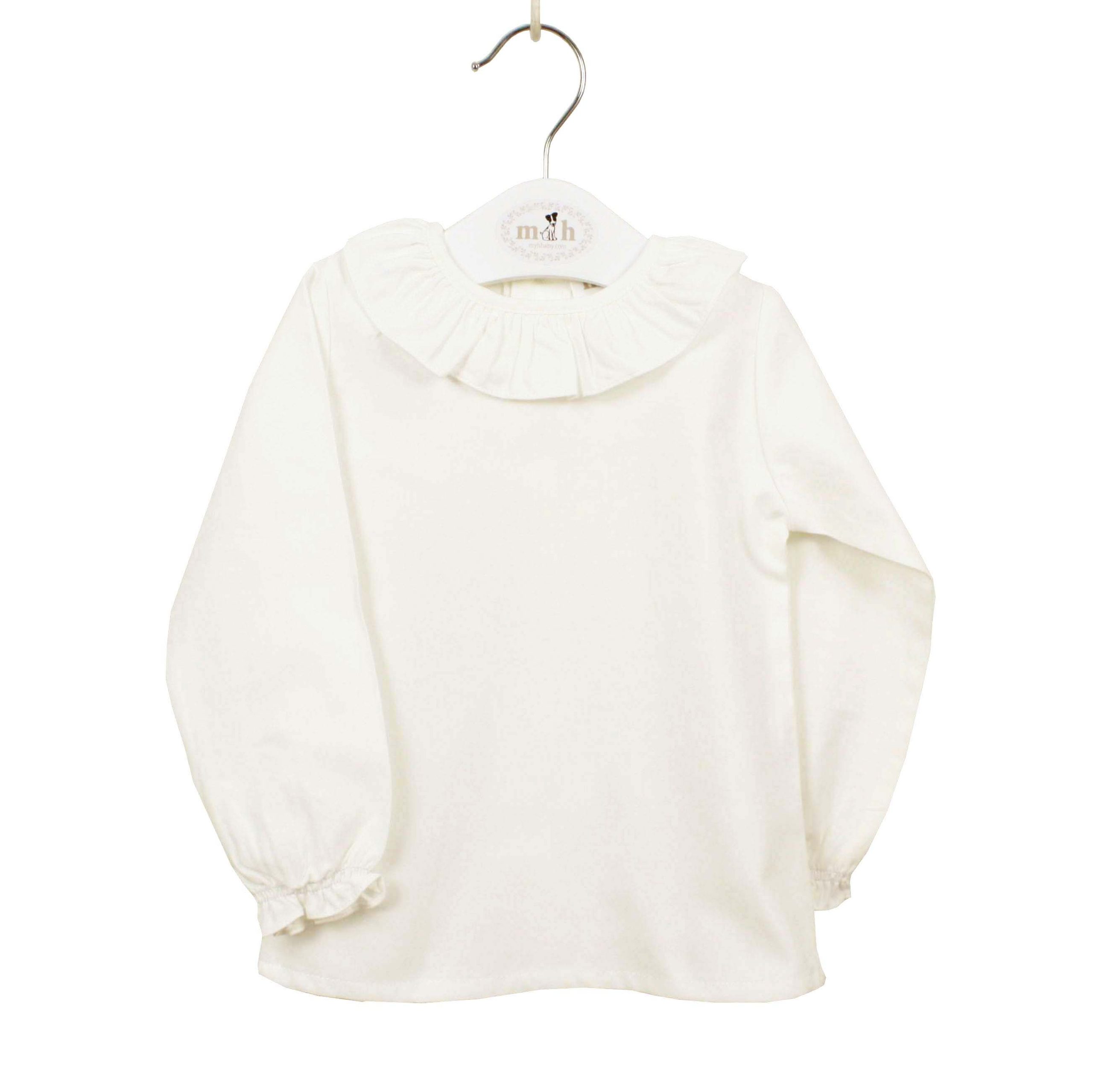 Blusa volante cruda manga larga