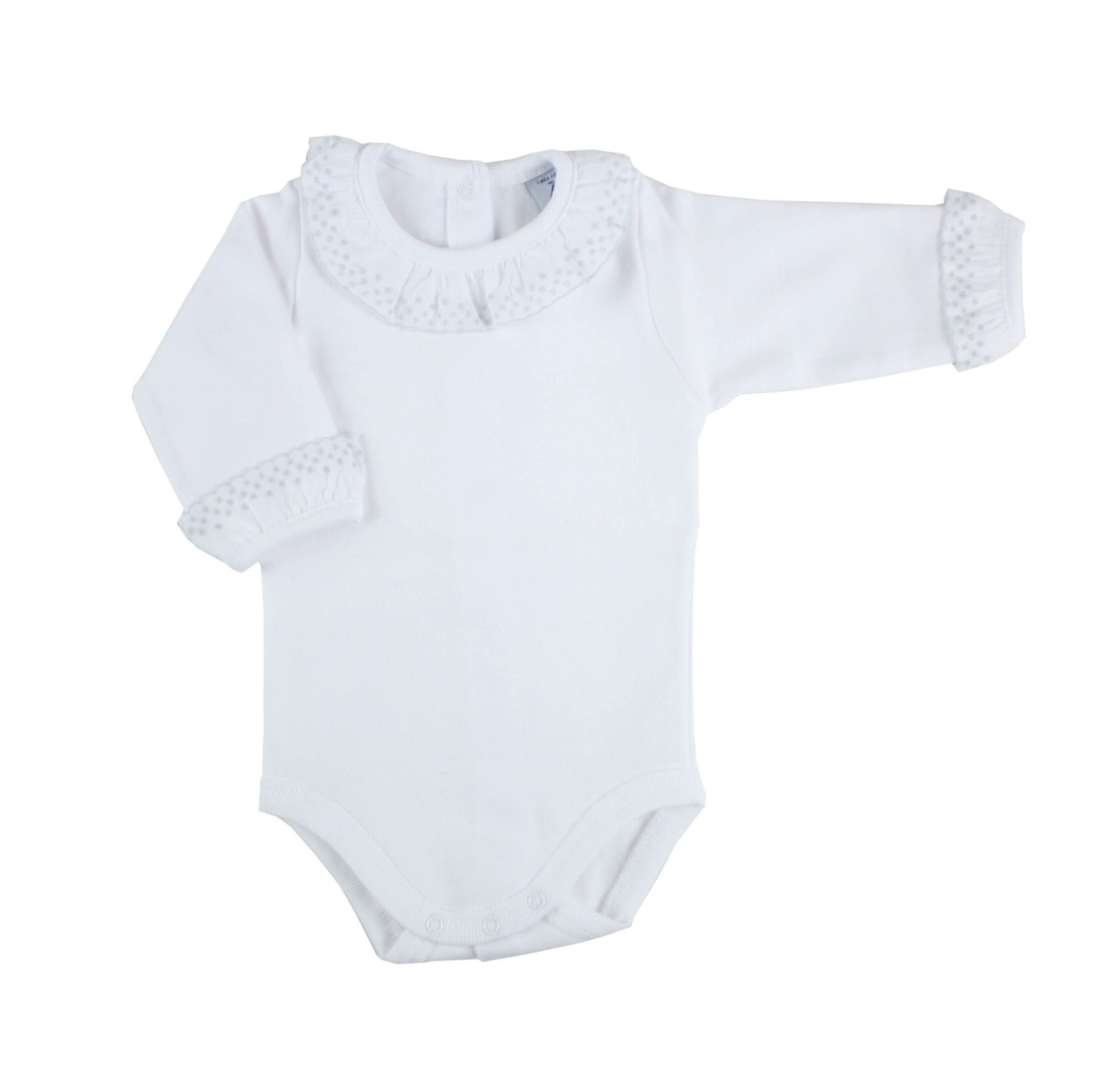 Body manga larga cuello batista en gris