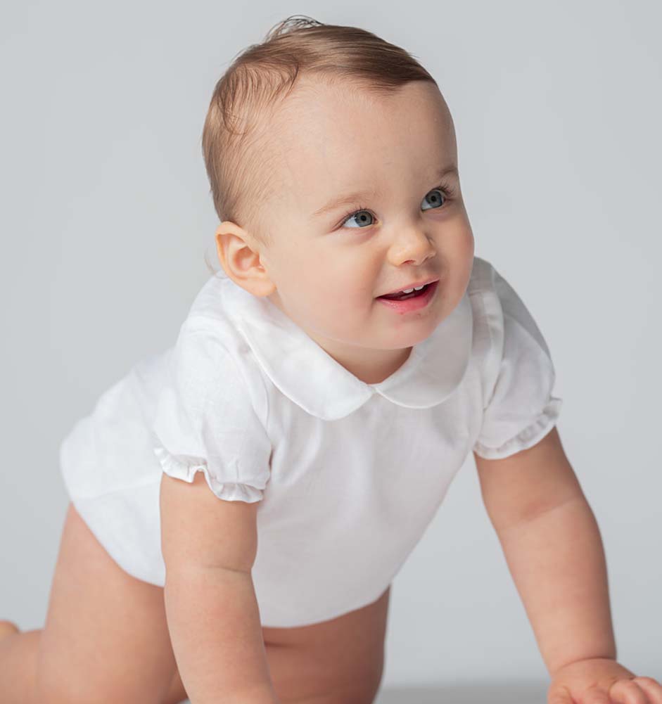 Body blusa cuello bobo manga corta lino blanco