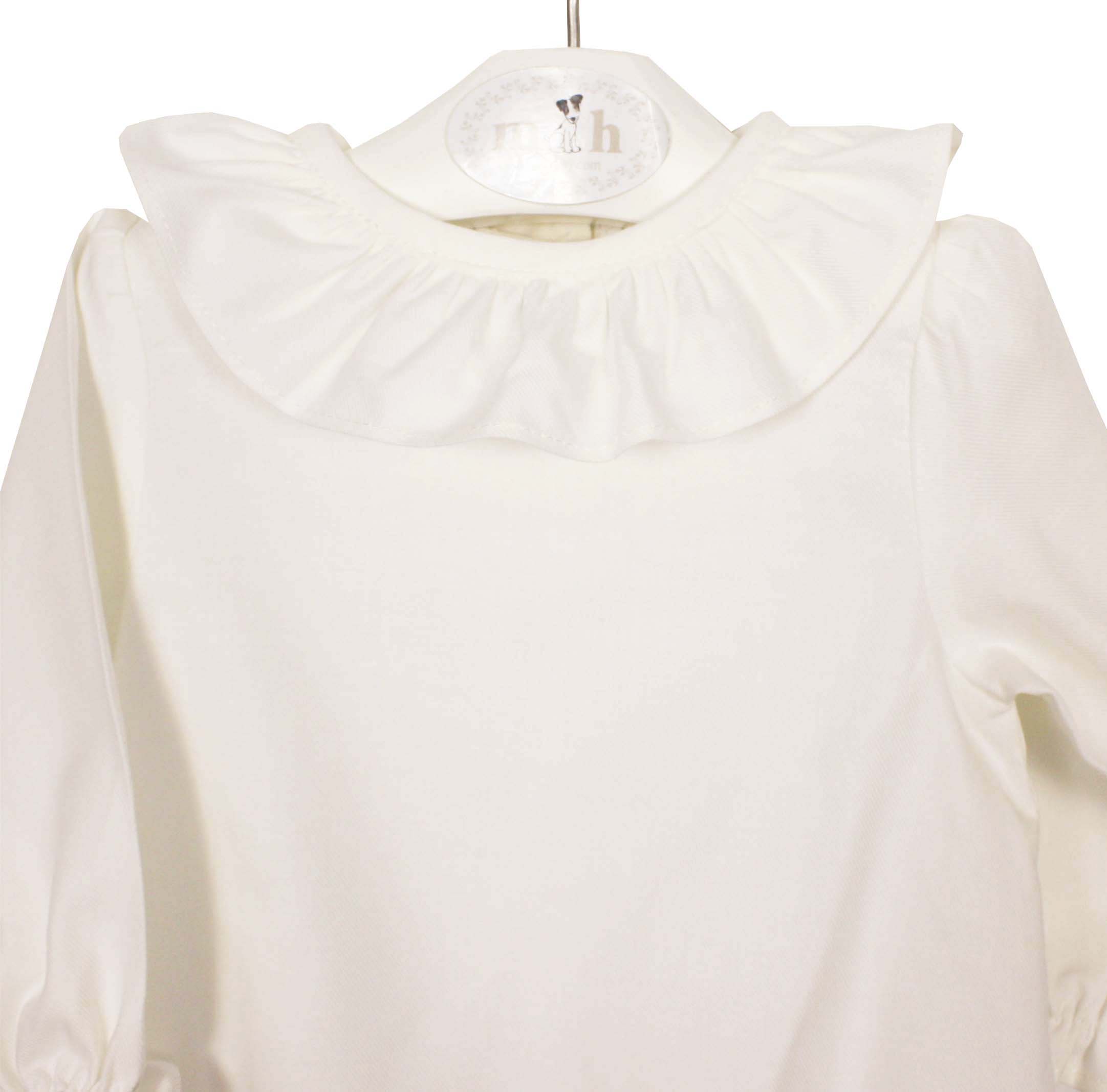 Body blusa volante manga larga crudo
