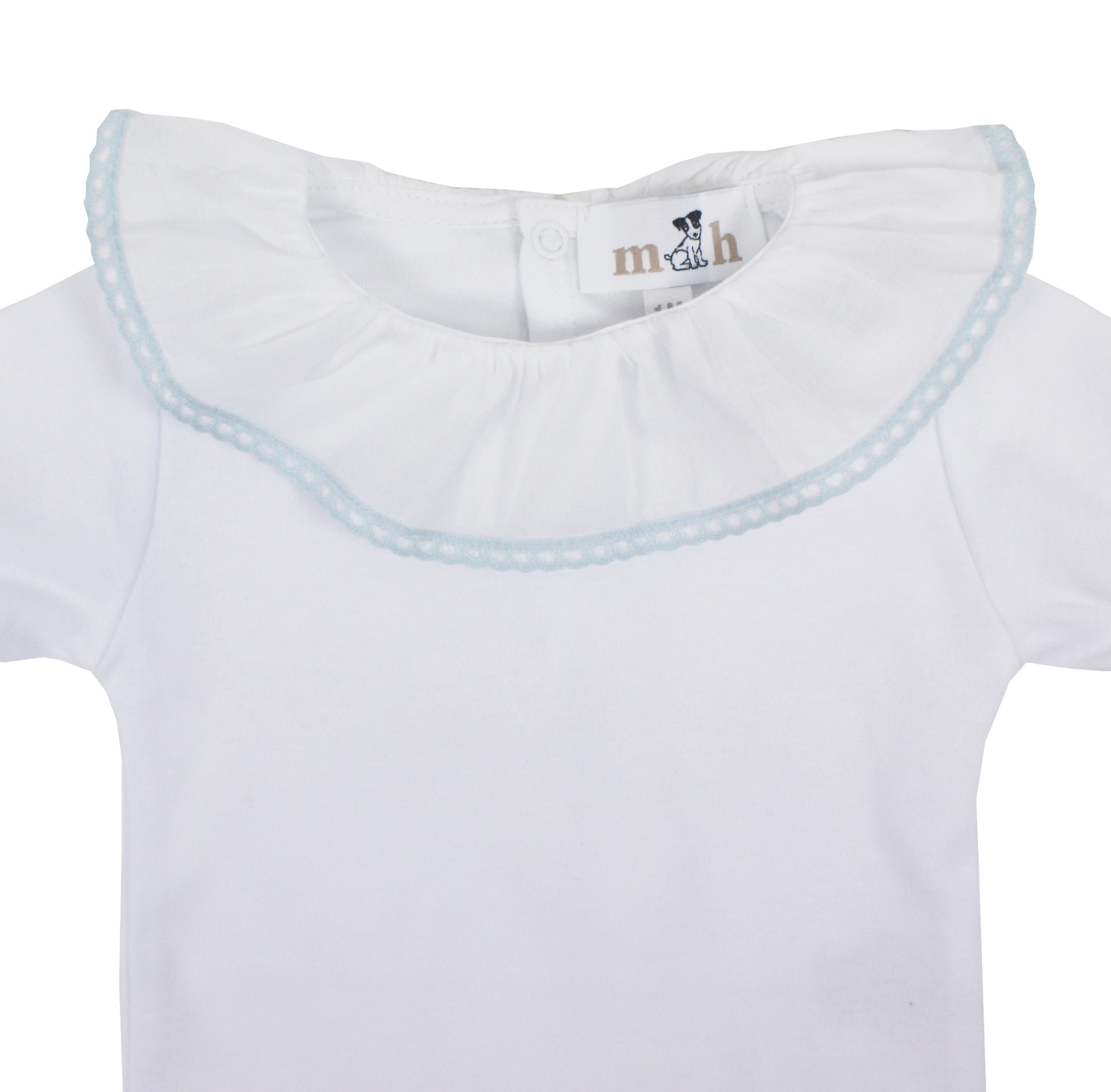 Body m/c volante batista puntilla azul