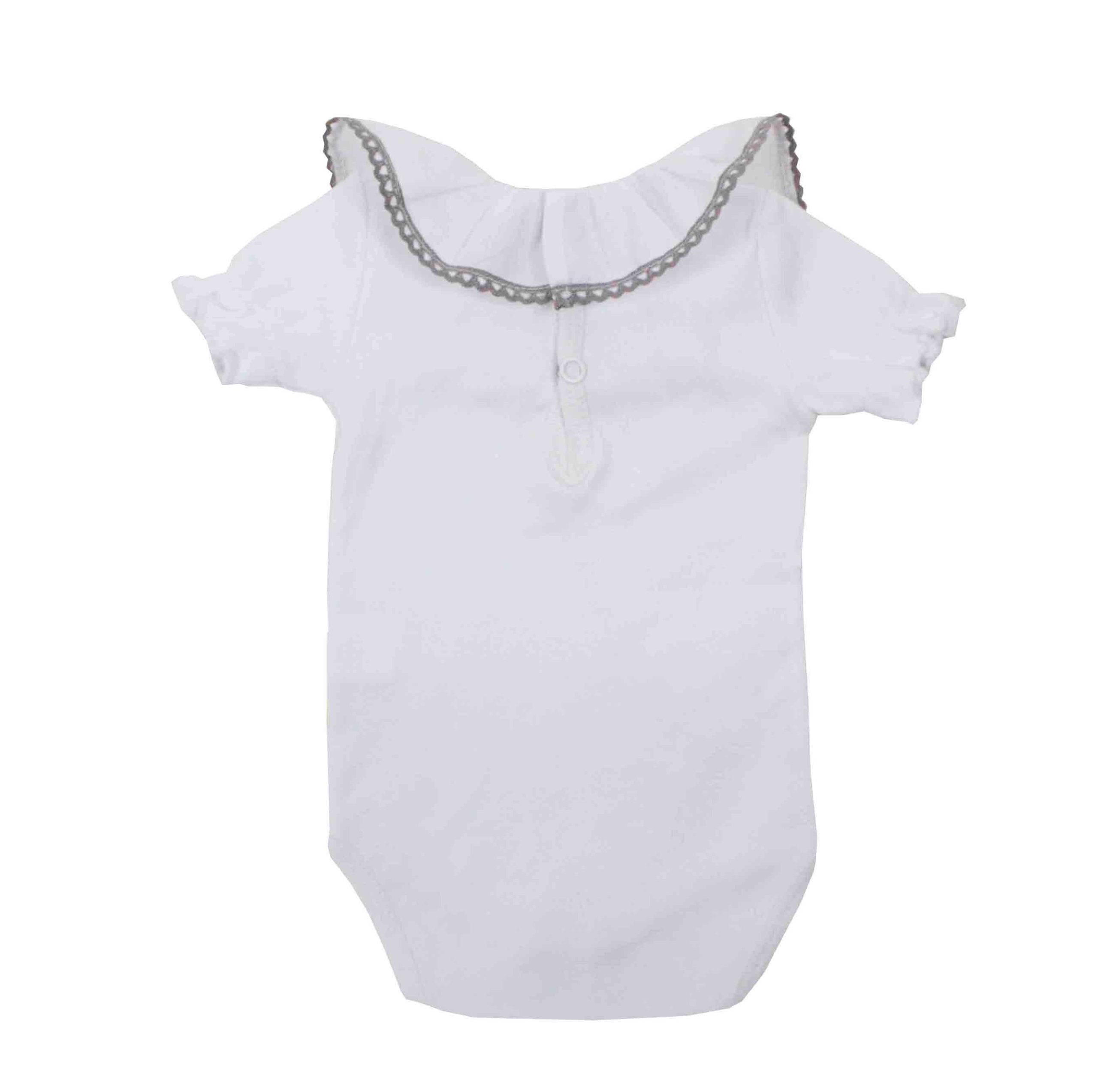 Body m/c volante batista puntilla gris