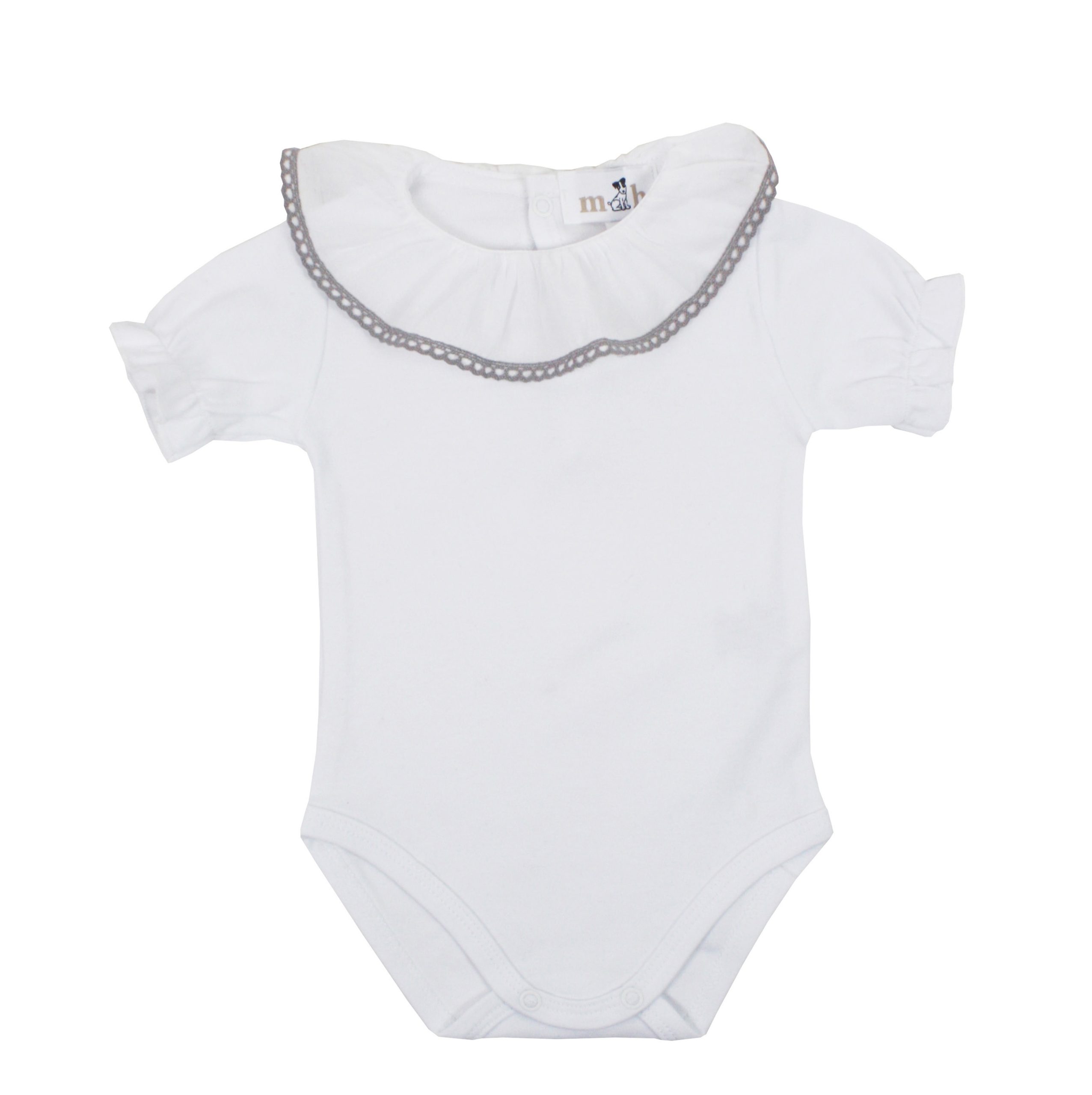 Body m/c volante batista puntilla gris