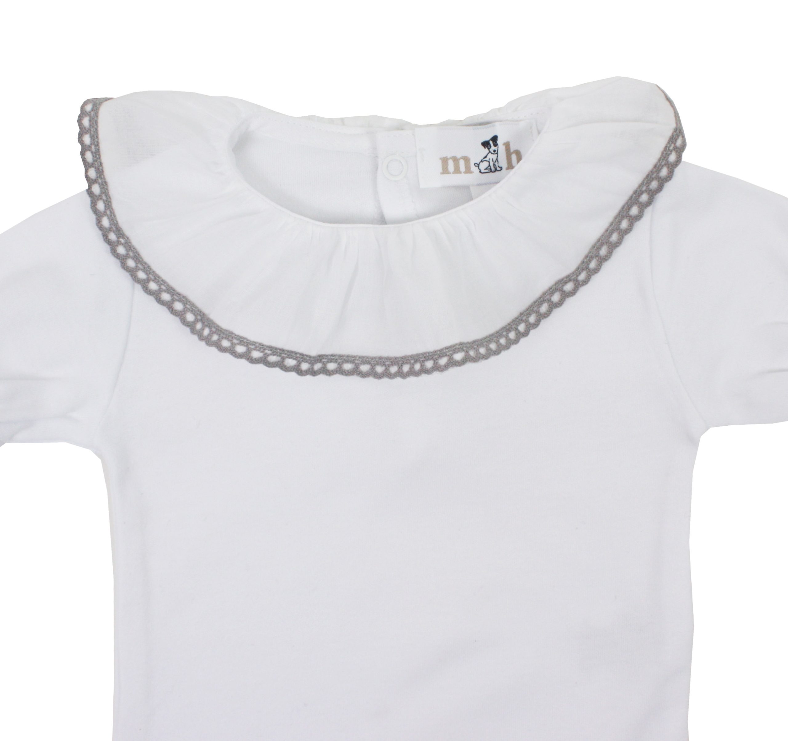 Body m/c volante batista puntilla gris