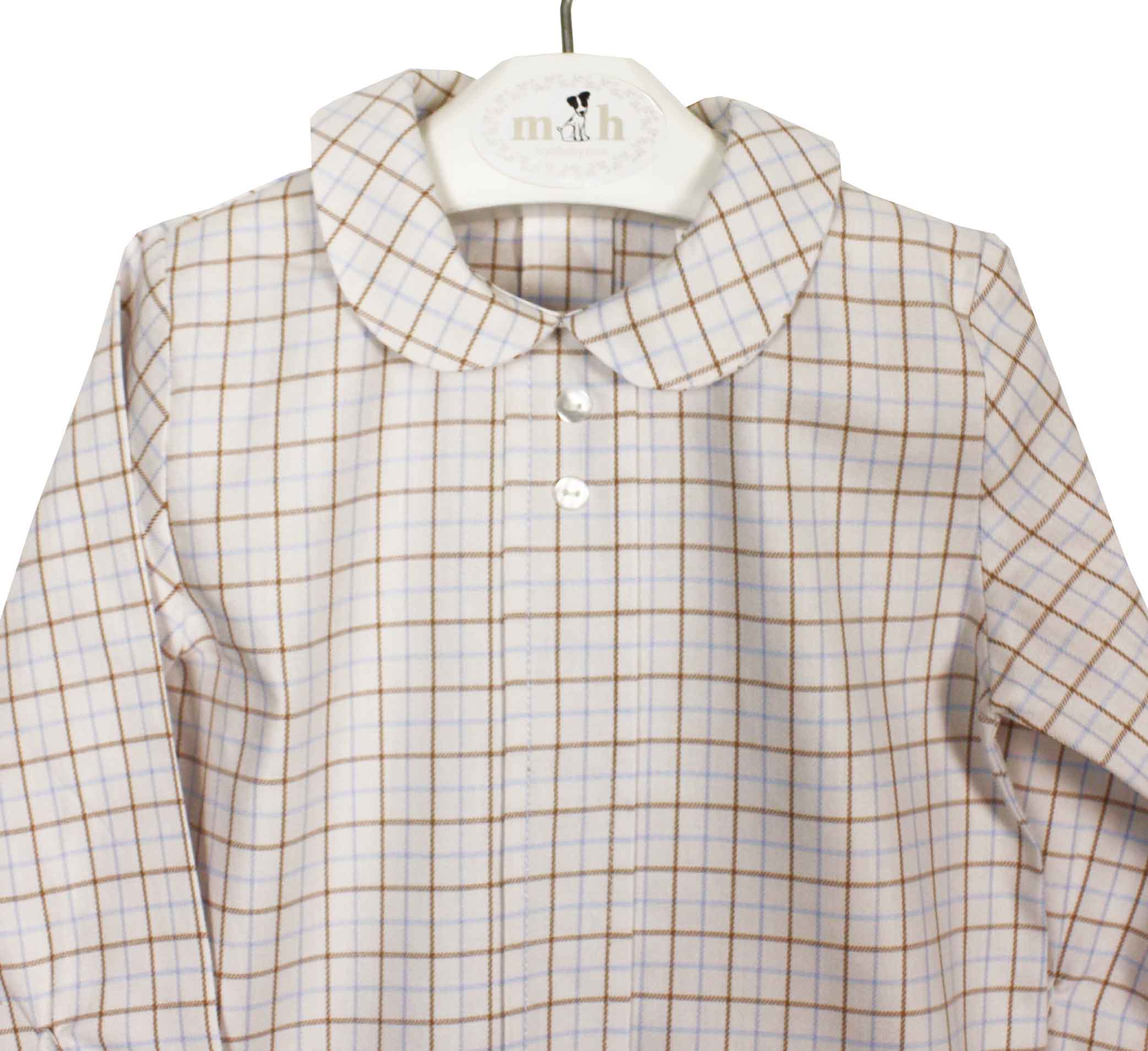 Camisa dos botones azul y arena