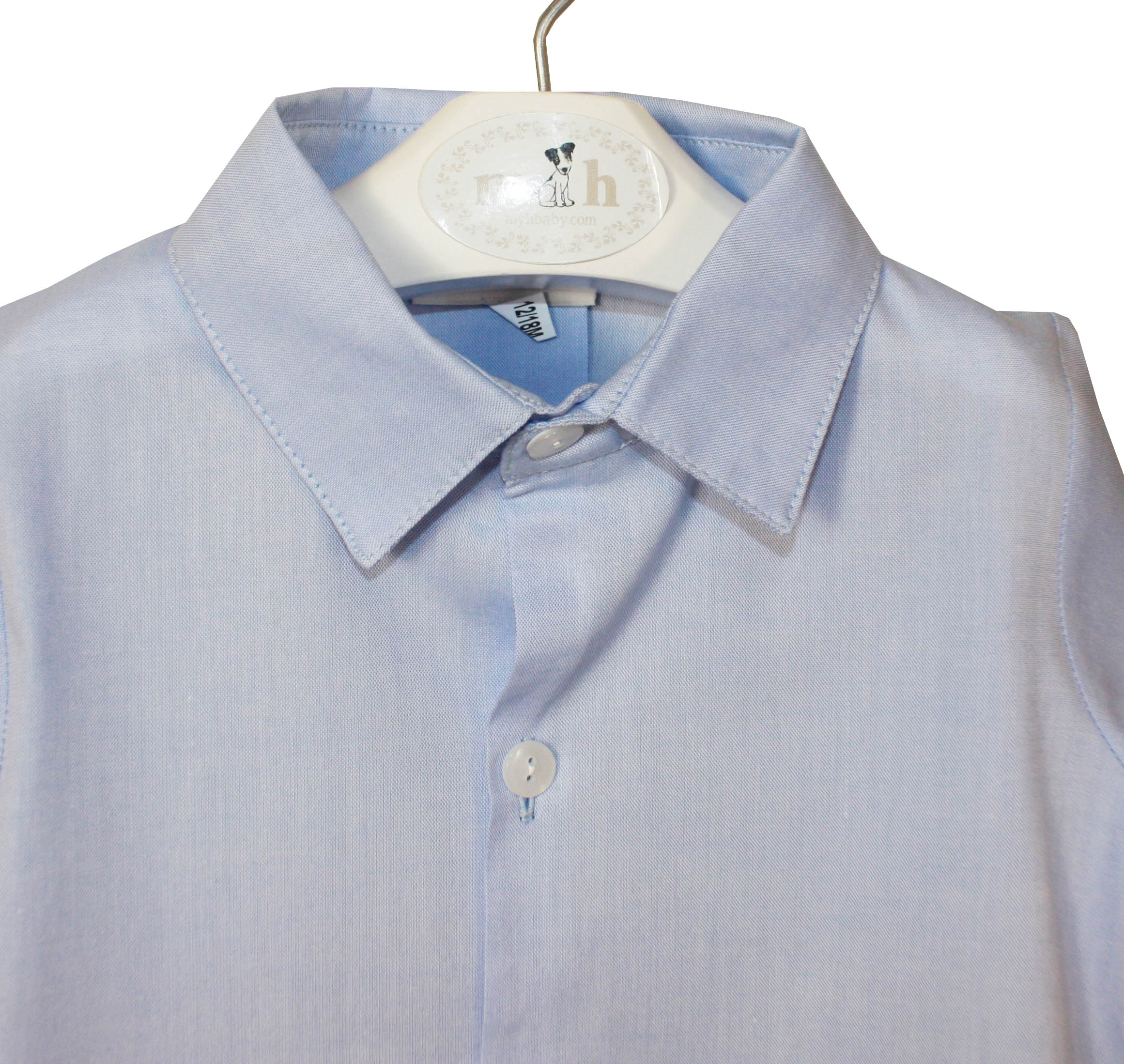 camisa azul con cuello