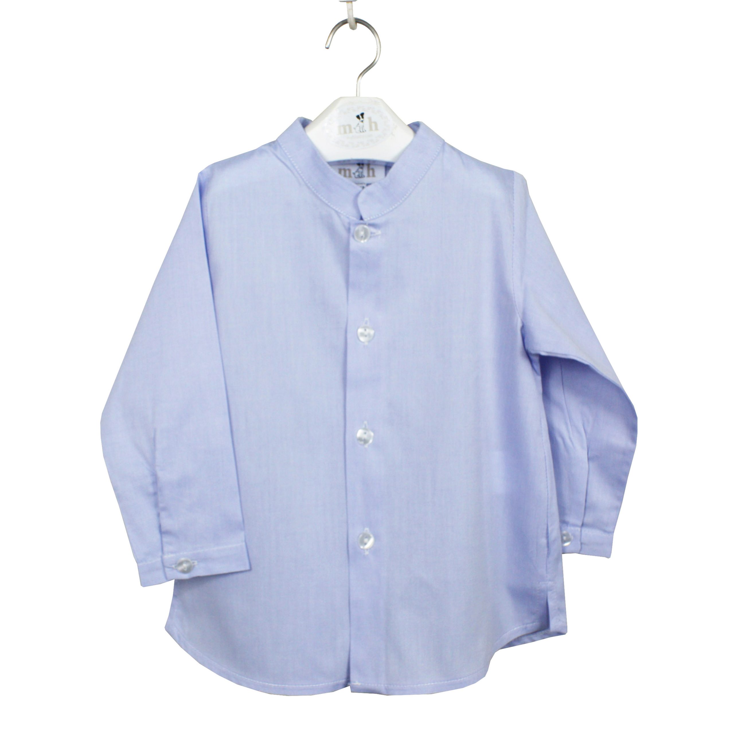Camisa cuello mao azul