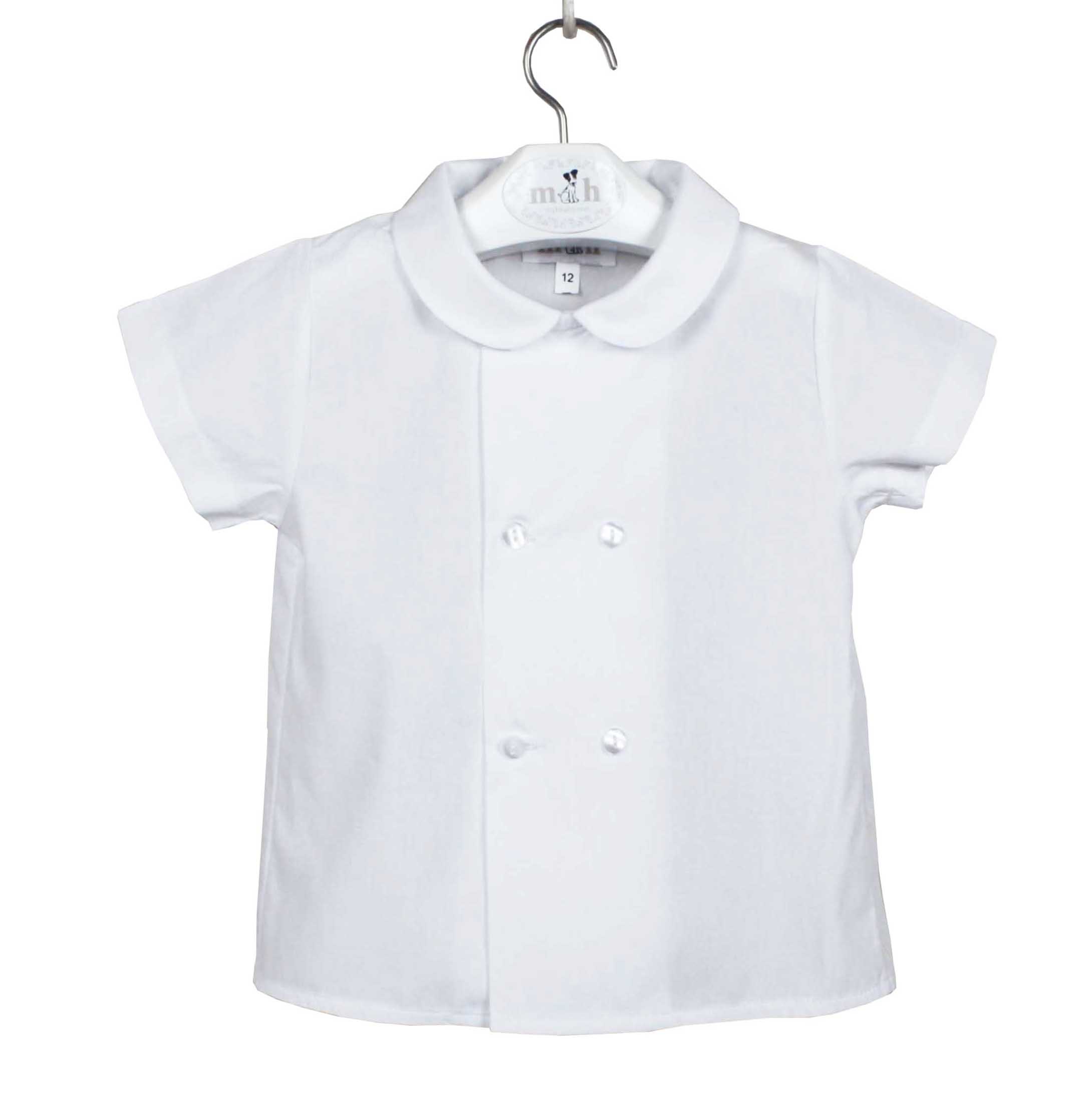 Camisa doble botonadura manga corta blanco