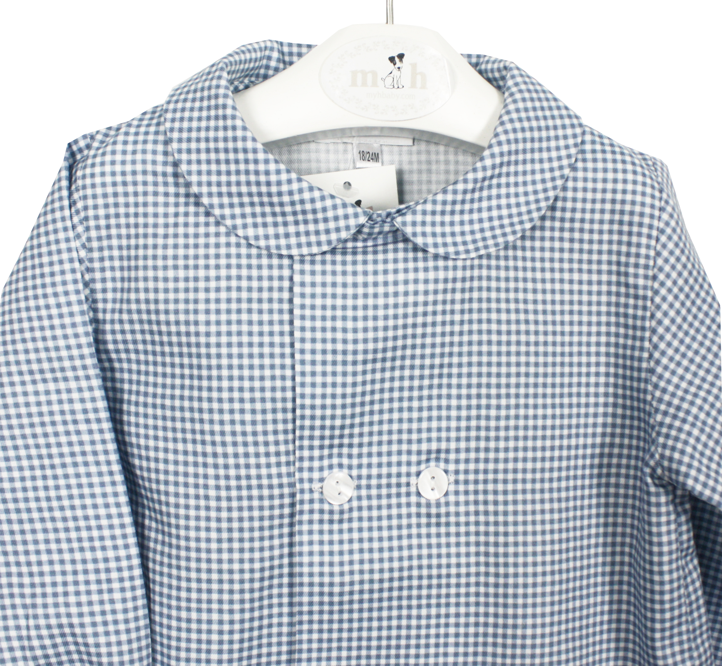 Camisa doble botonadura cuadrito azulón