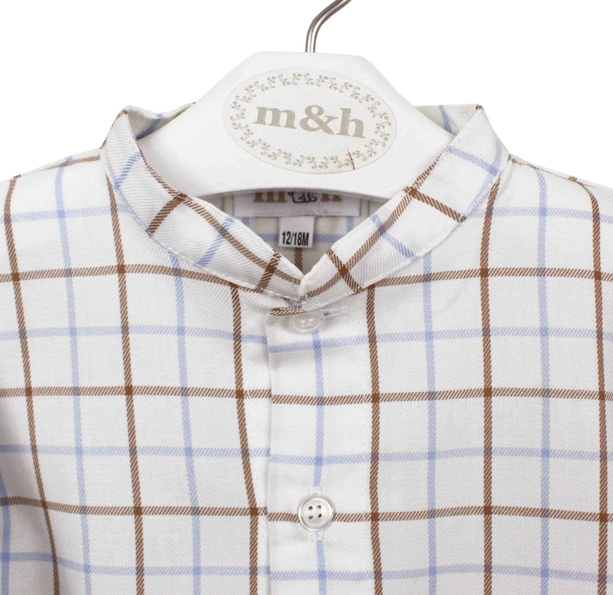 Camisa mao cuadros grandes en arena y azul
