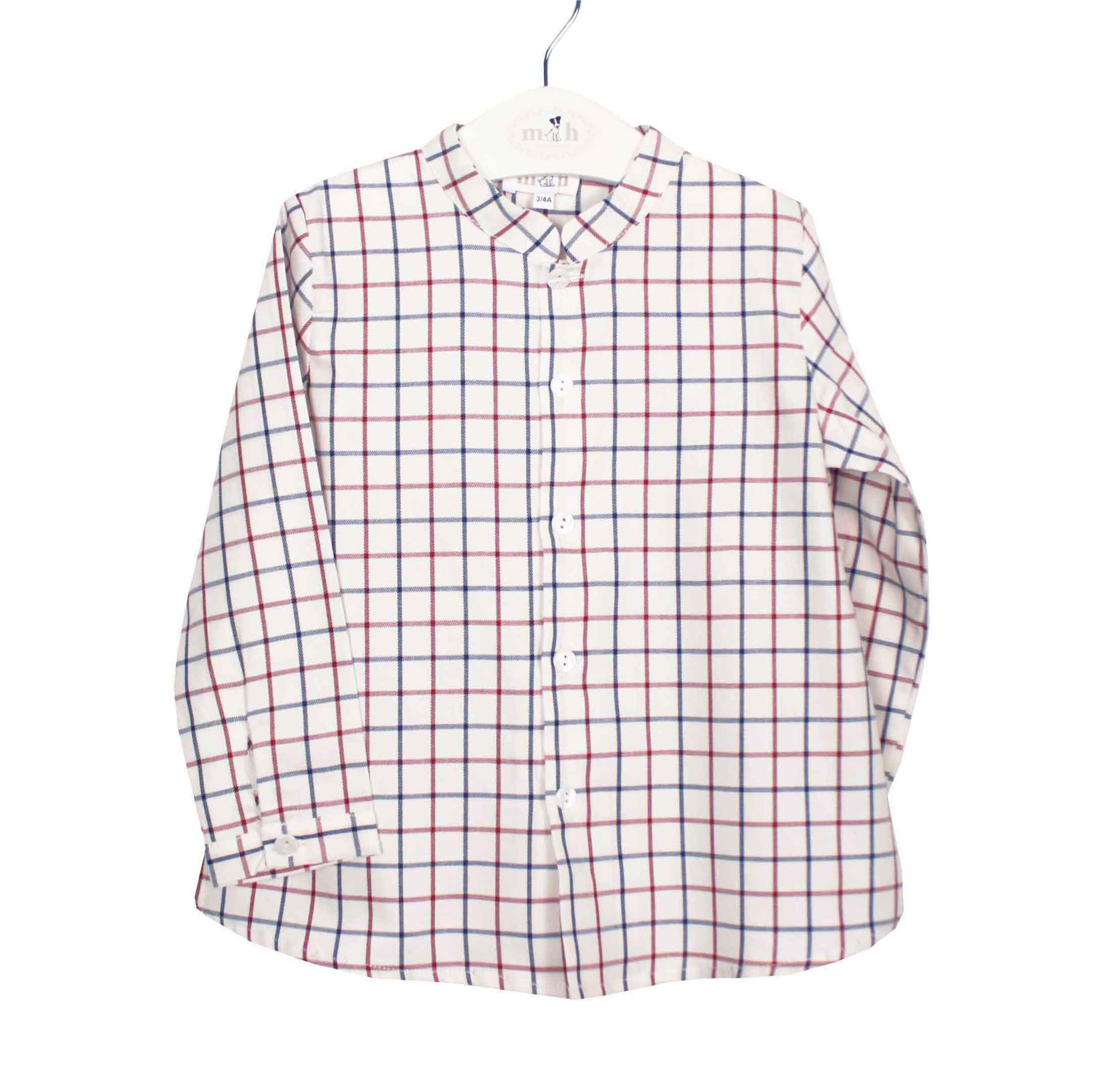 Camisa mao cuadro burdeos y marino