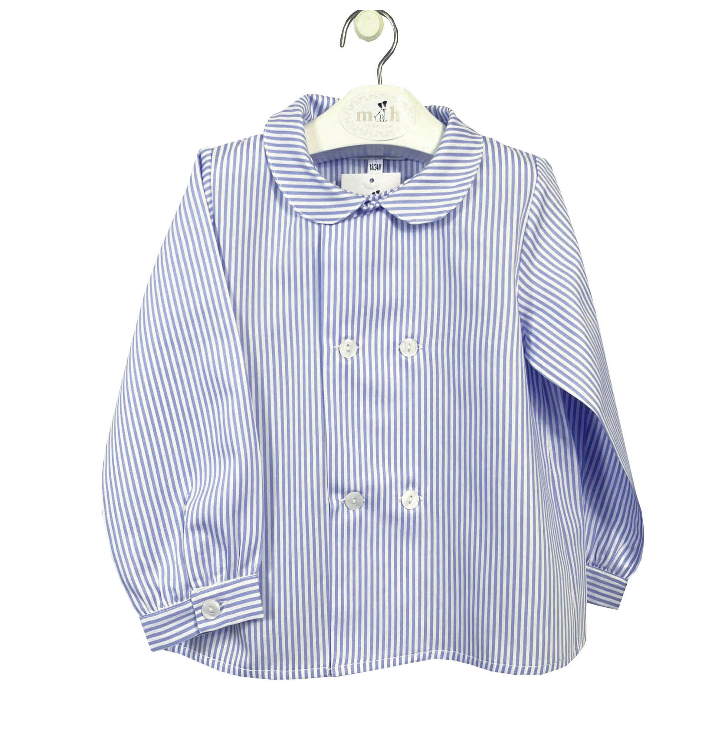 Camisa doble botonadura rayas azules