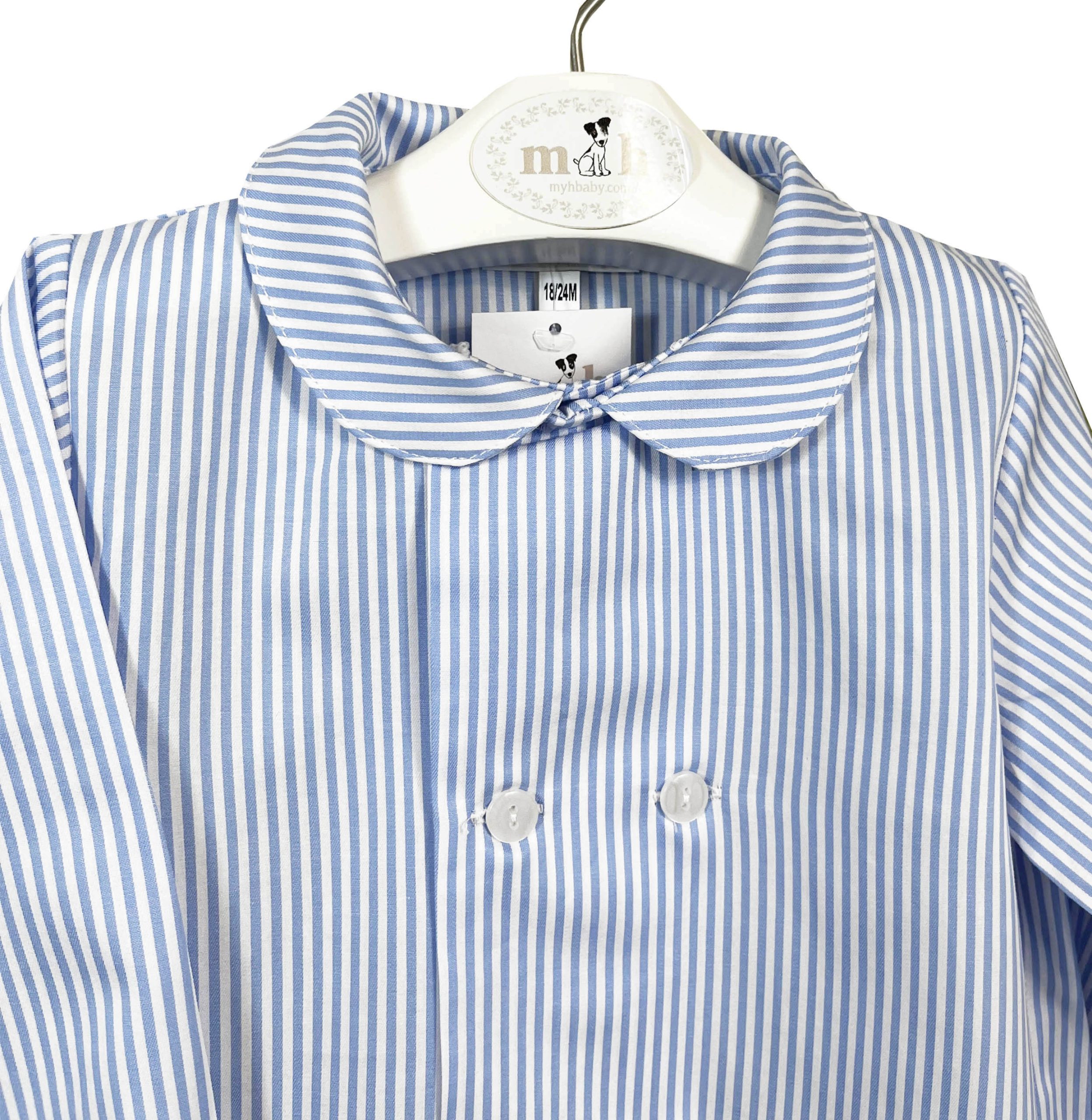 Camisa doble botonadura rayas azules