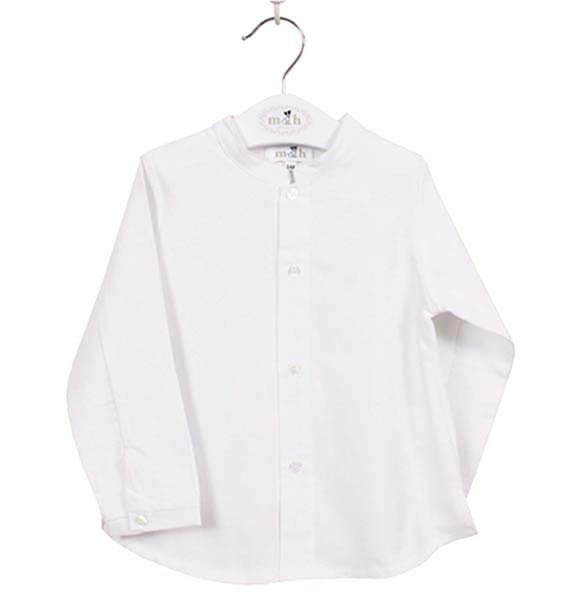 Camisa cuello mao manga larga blanca