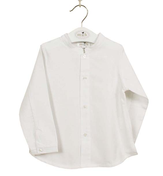 Camisa manga larga cruda cuello mao