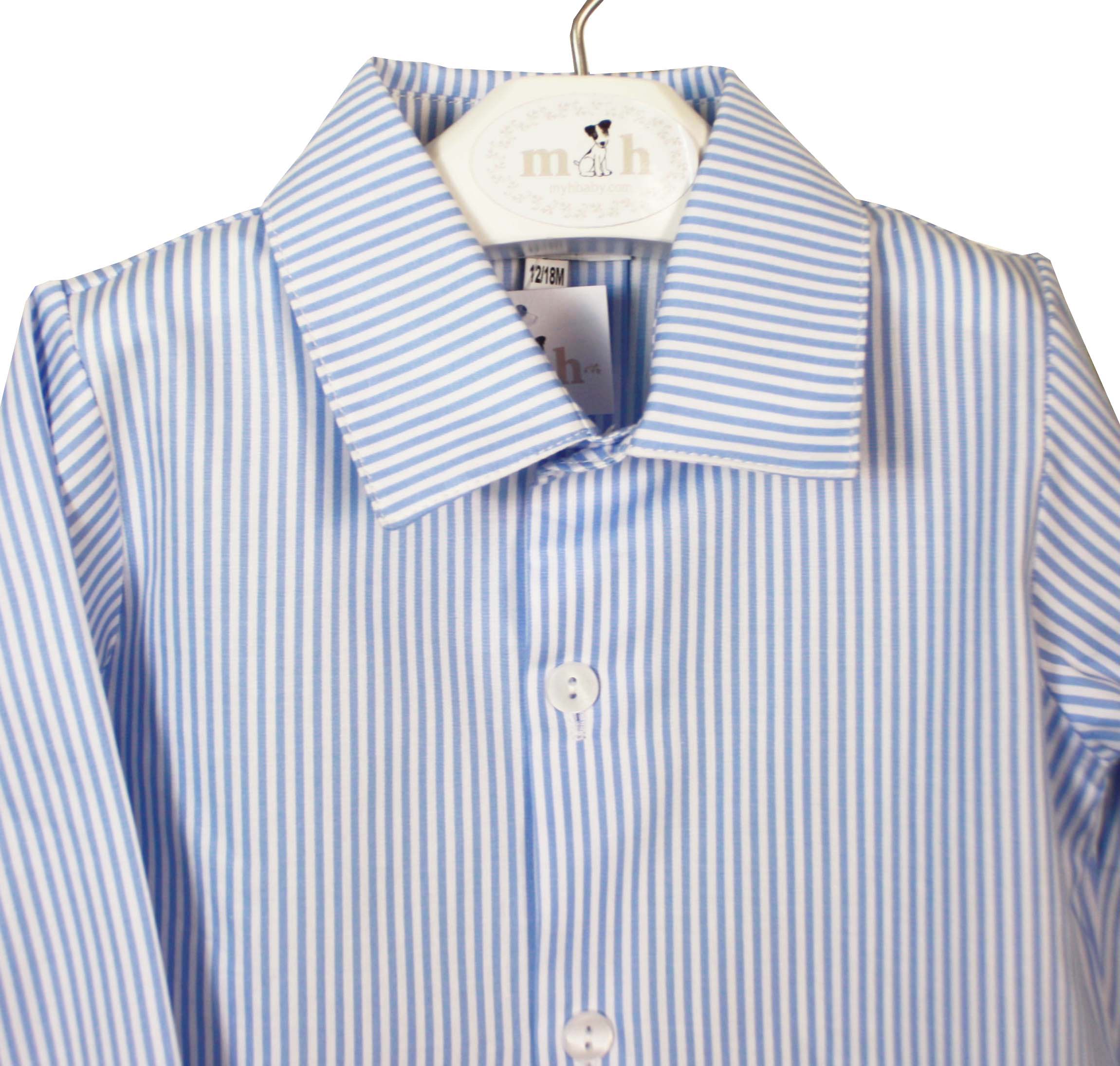camisa rayas azules con cuello