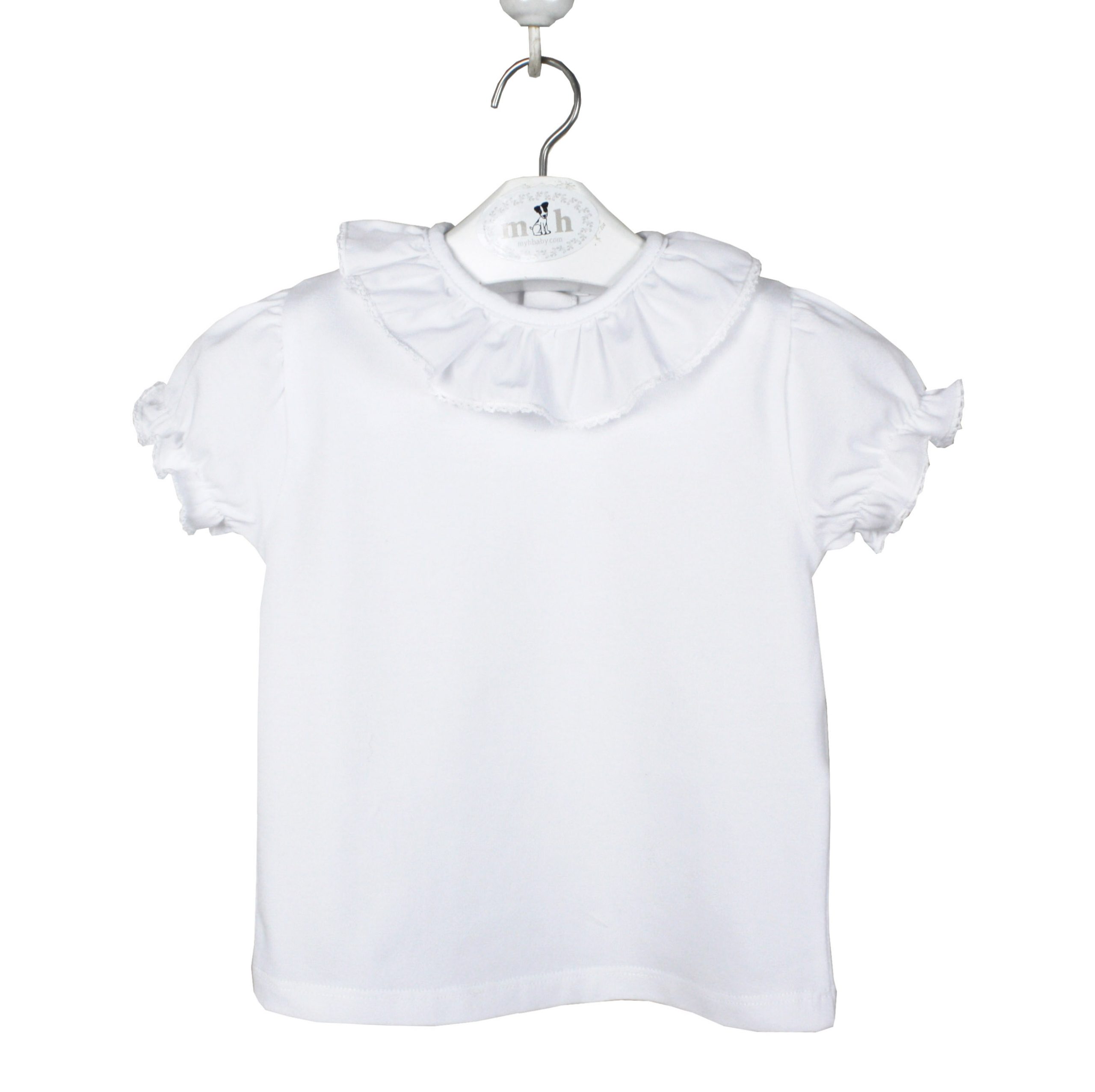 Camiseta manga corta rematada en blanco
