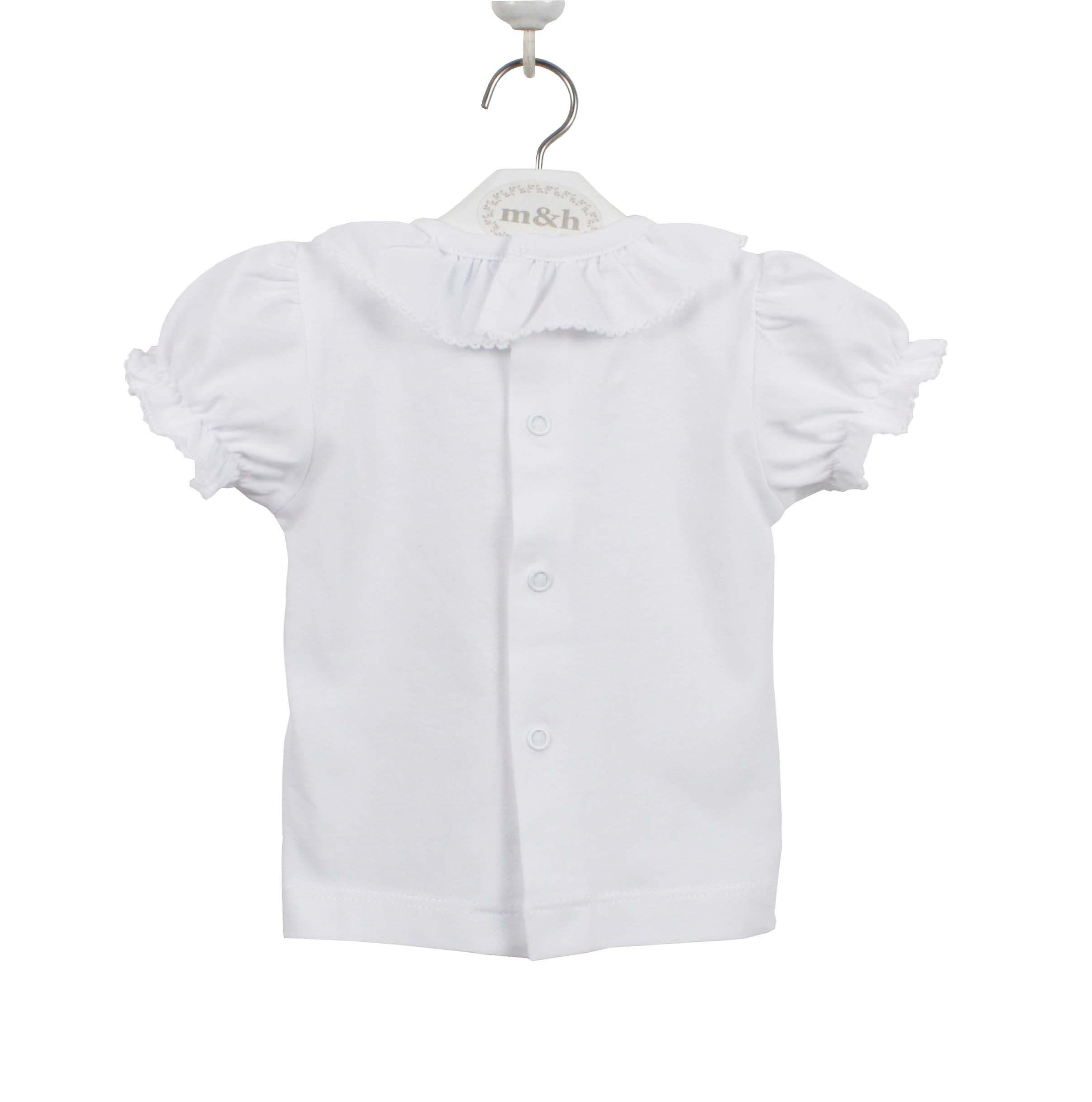 Camiseta manga corta rematada en blanco