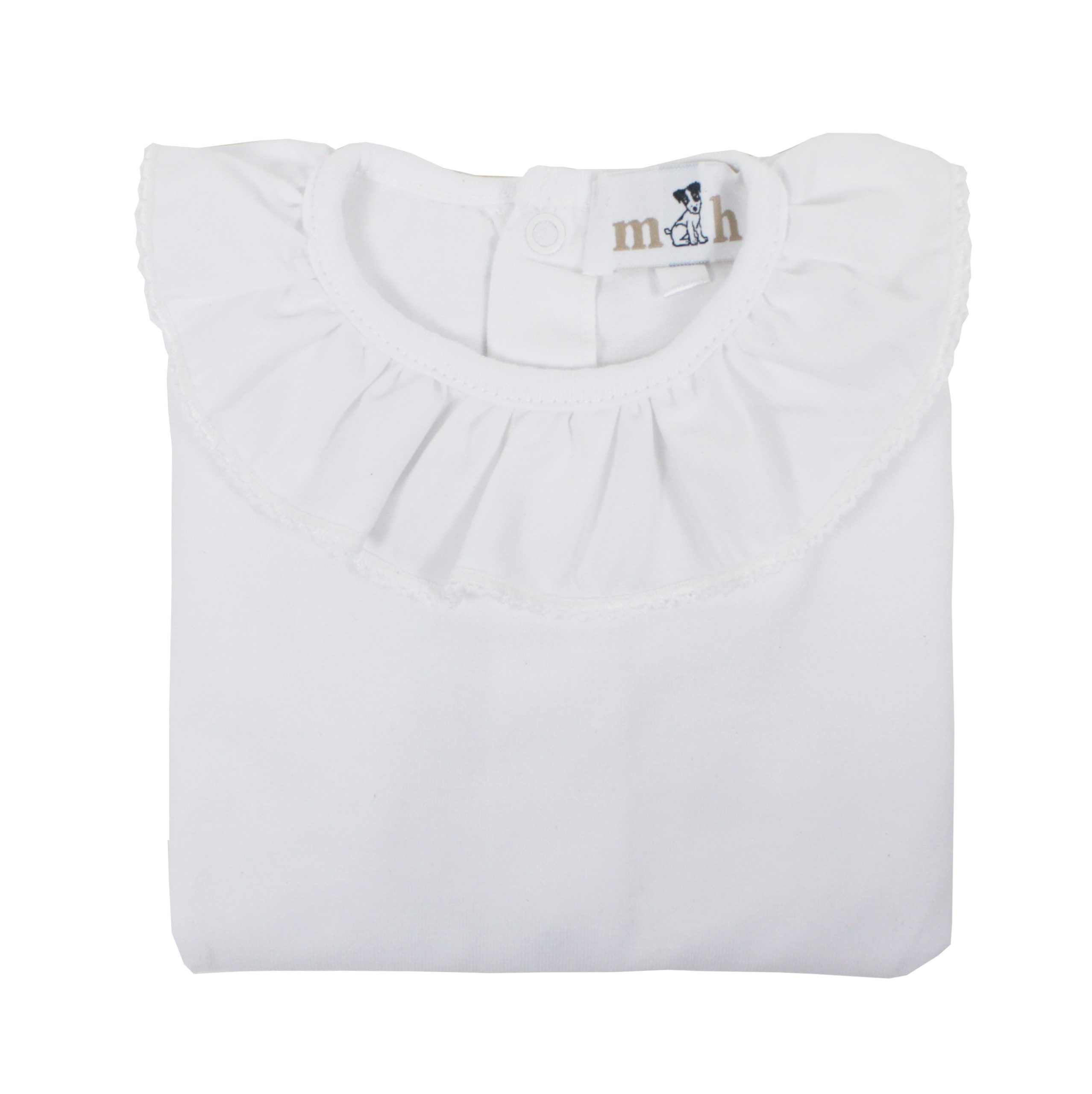 Camiseta manga corta rematada en blanco