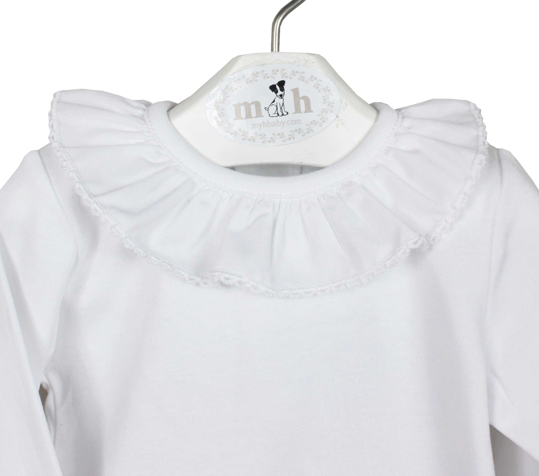 Camiseta rematada en blanco manga larga