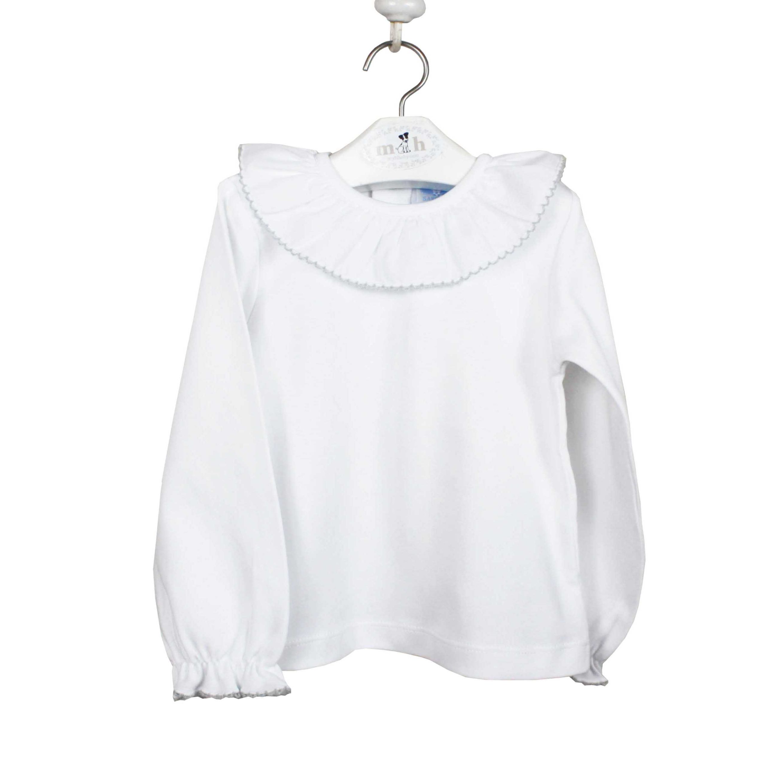 Camiseta rematada en gris manga larga