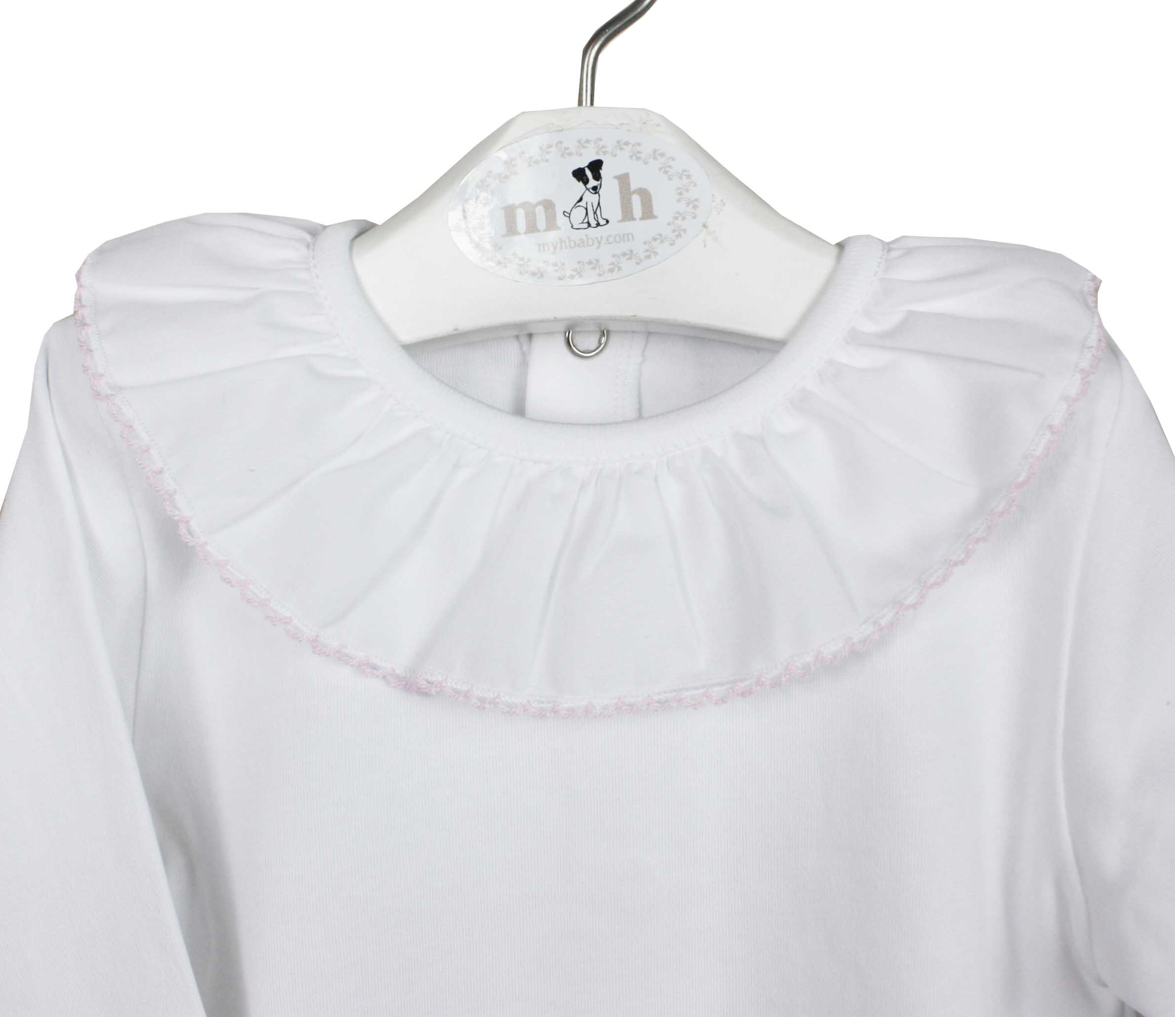 Camiseta rematada en rosa manga larga