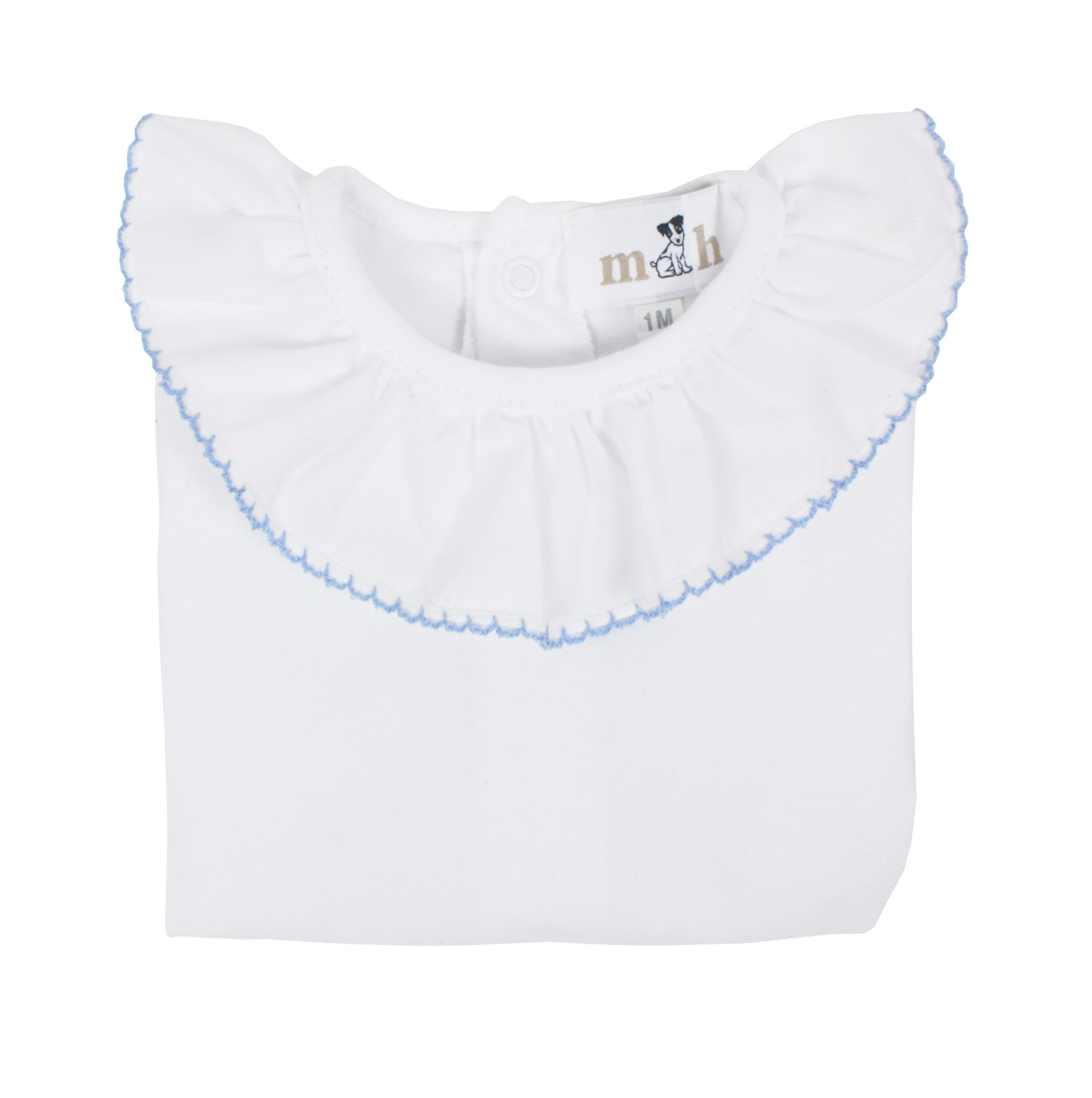 Camiseta manga corta rematada en azul