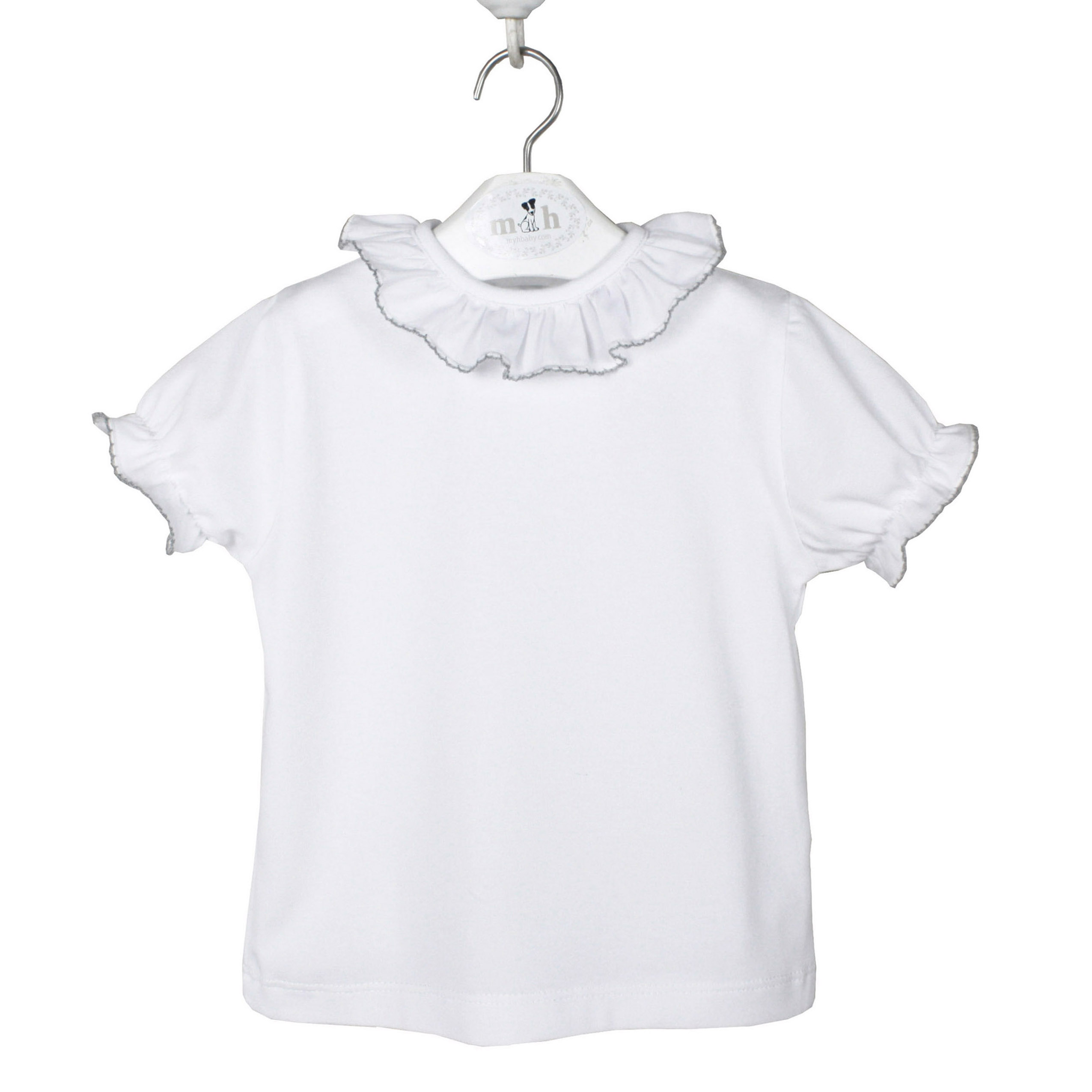 Camiseta manga corta rematada en gris
