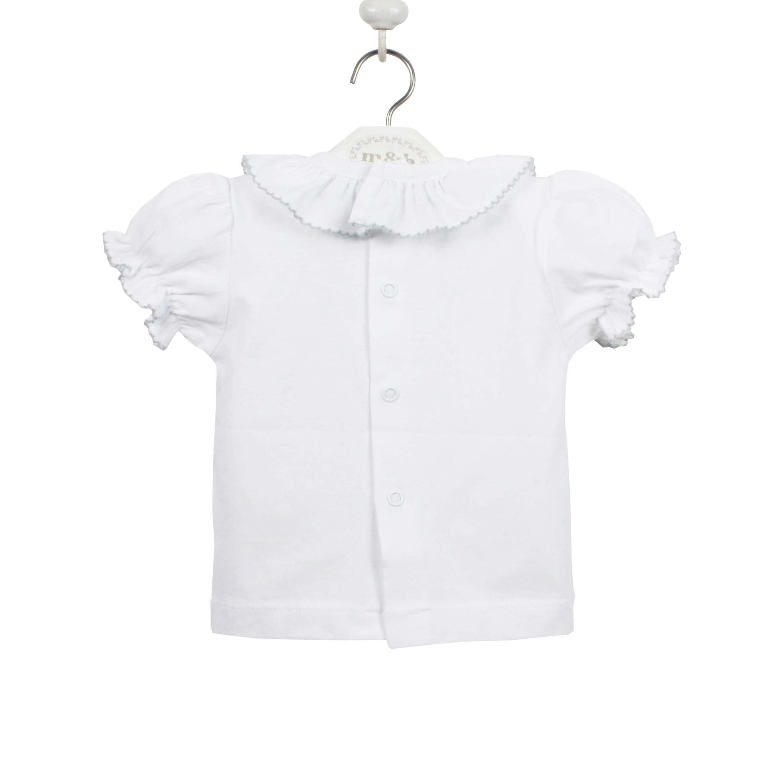 Camiseta manga corta rematada en gris